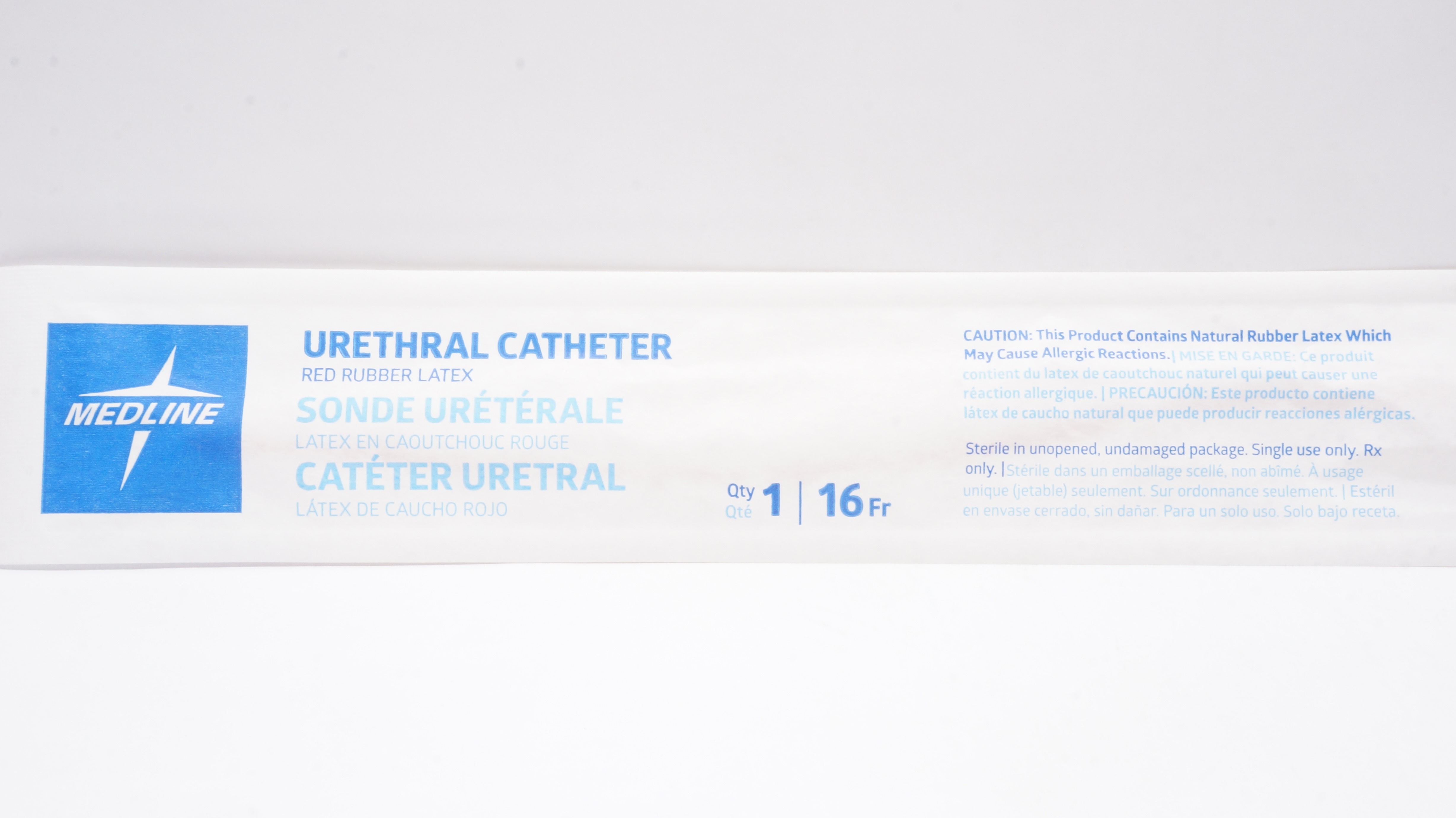 Medline DYND13516 Urethral Cath. Red Rubber 16Fr