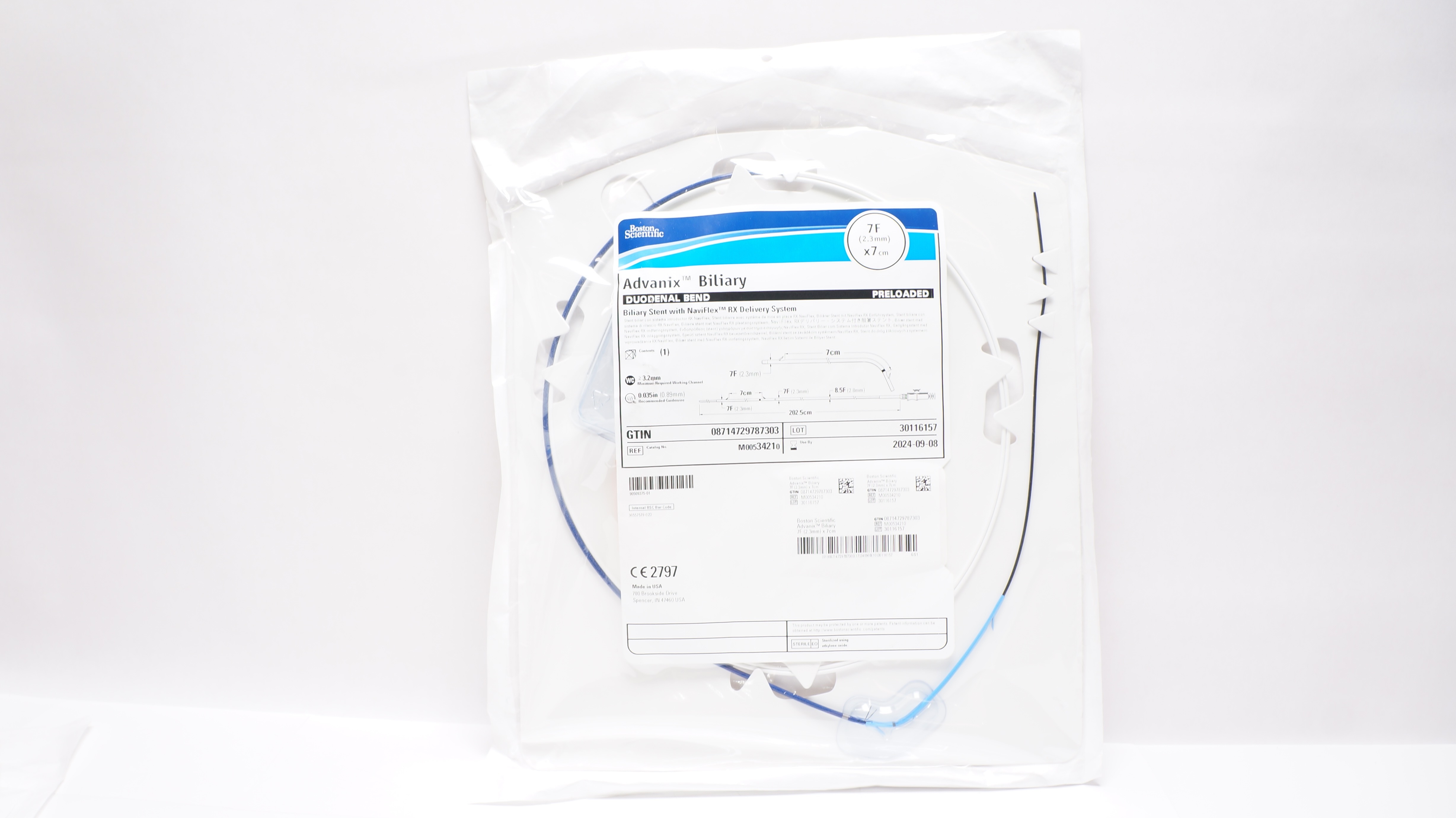 Boston Scientific M00534210 Advanix Biliary Stnt Duodenal Bend 7F x 7cm