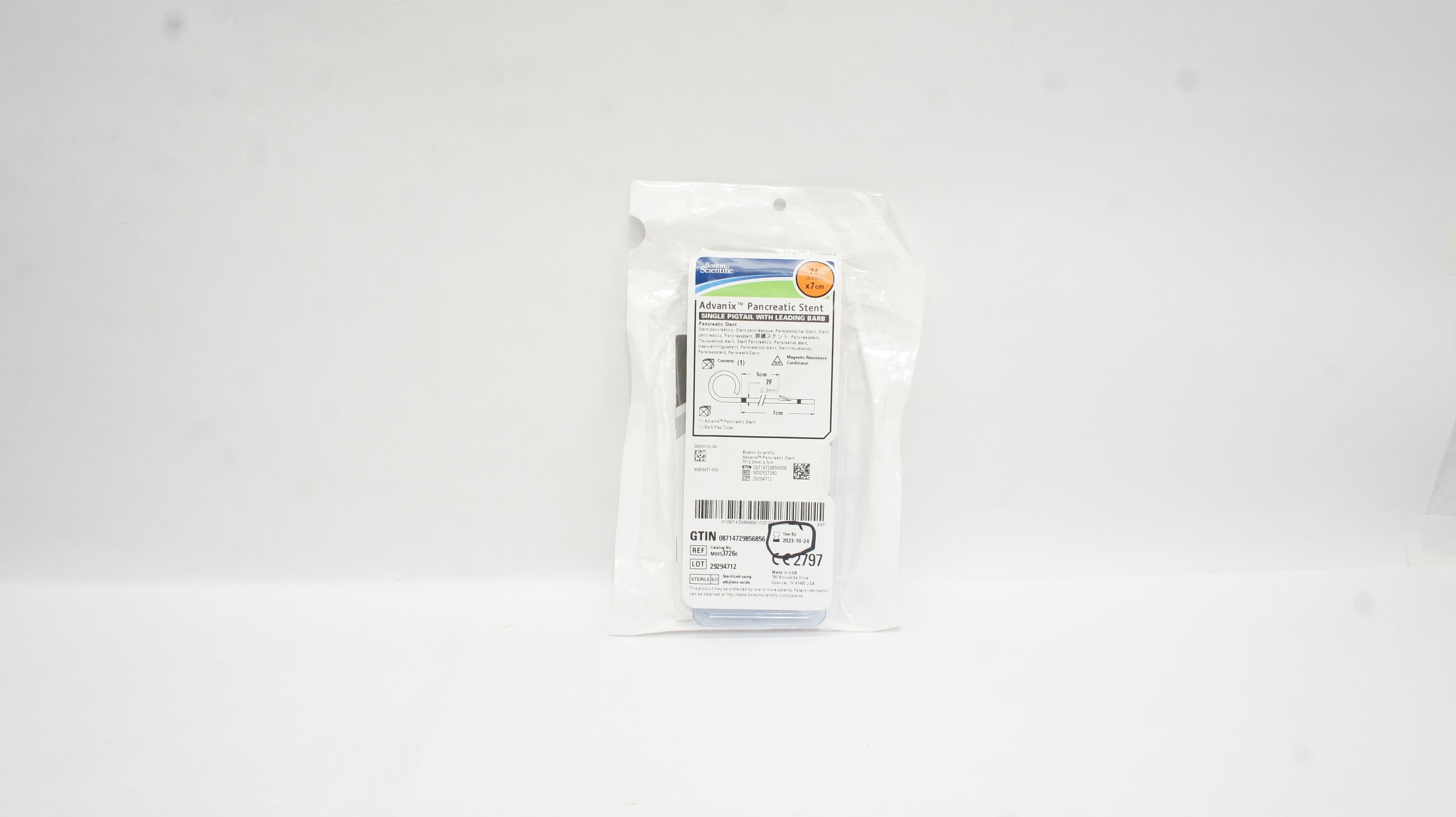 Boston Scientific M00537260 Advanix Pancreatic Stnt Single Pigtail 7F x 7cm (x)