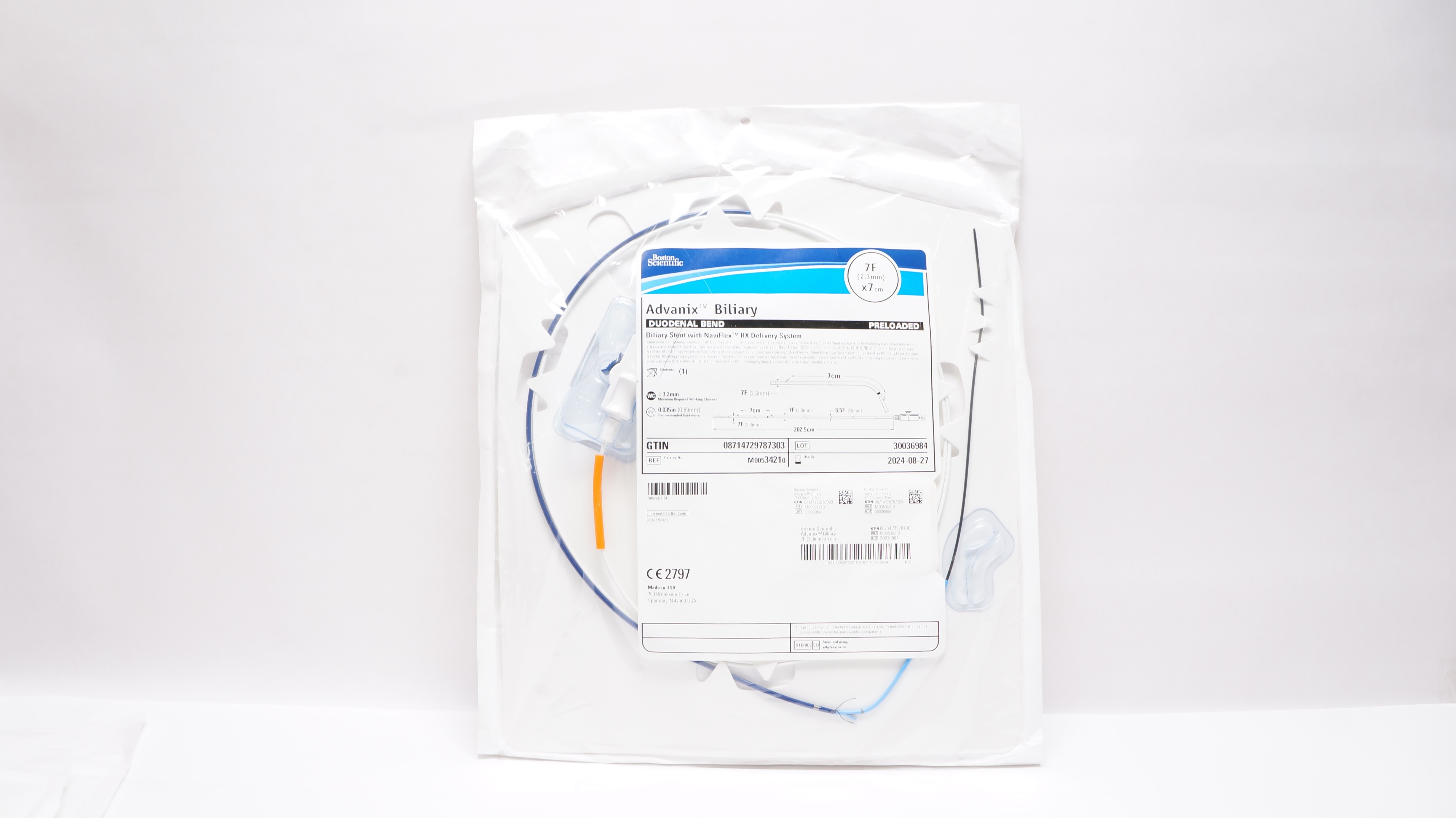 Boston Scientific M00534210 Advanix Biliary Stnt Duodenal Bend 7F x 7cm