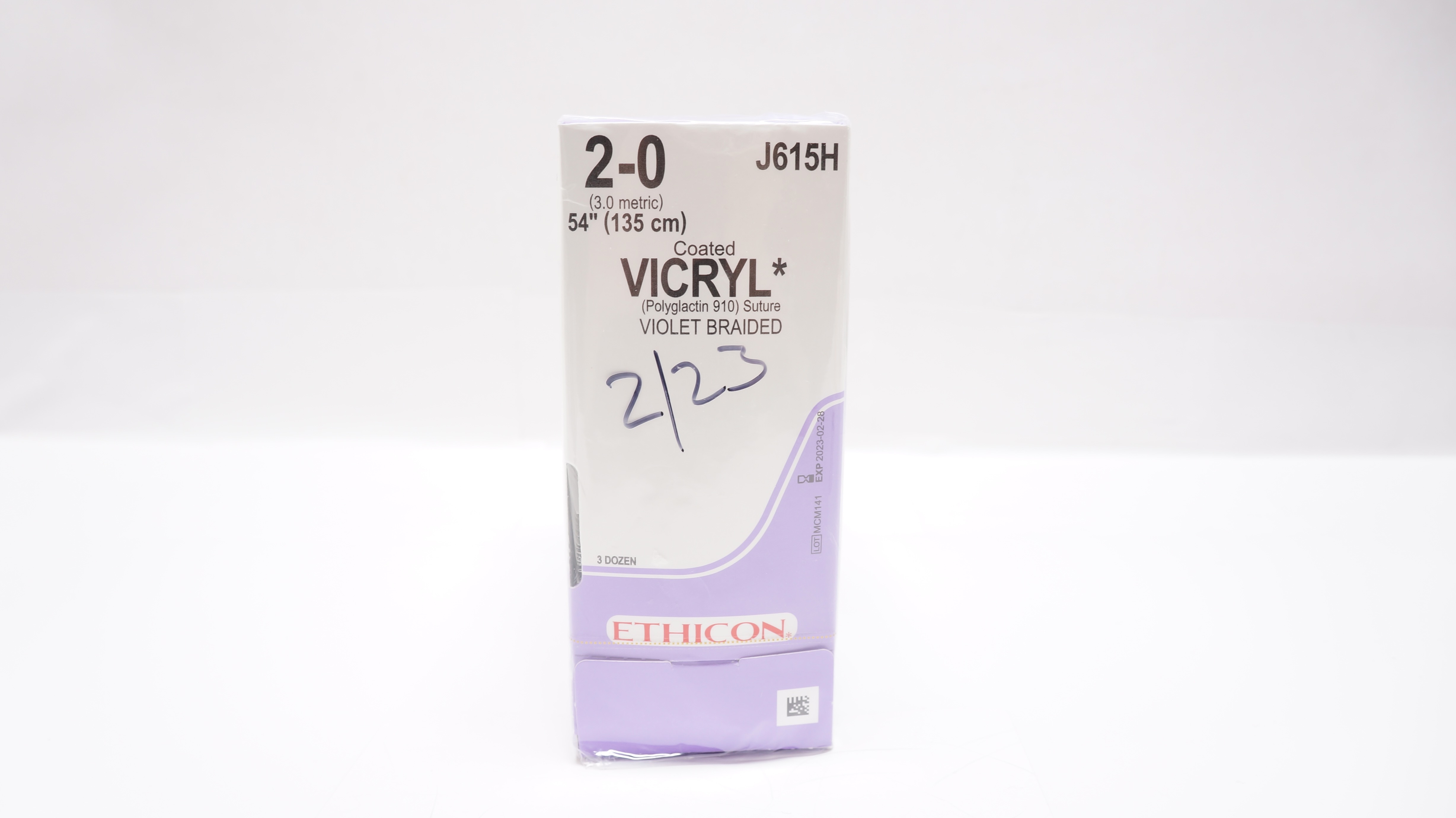 Ethicon J615H 2-0 Coated VICRYL, Violet Braided,  54inch (x) - Box of 36