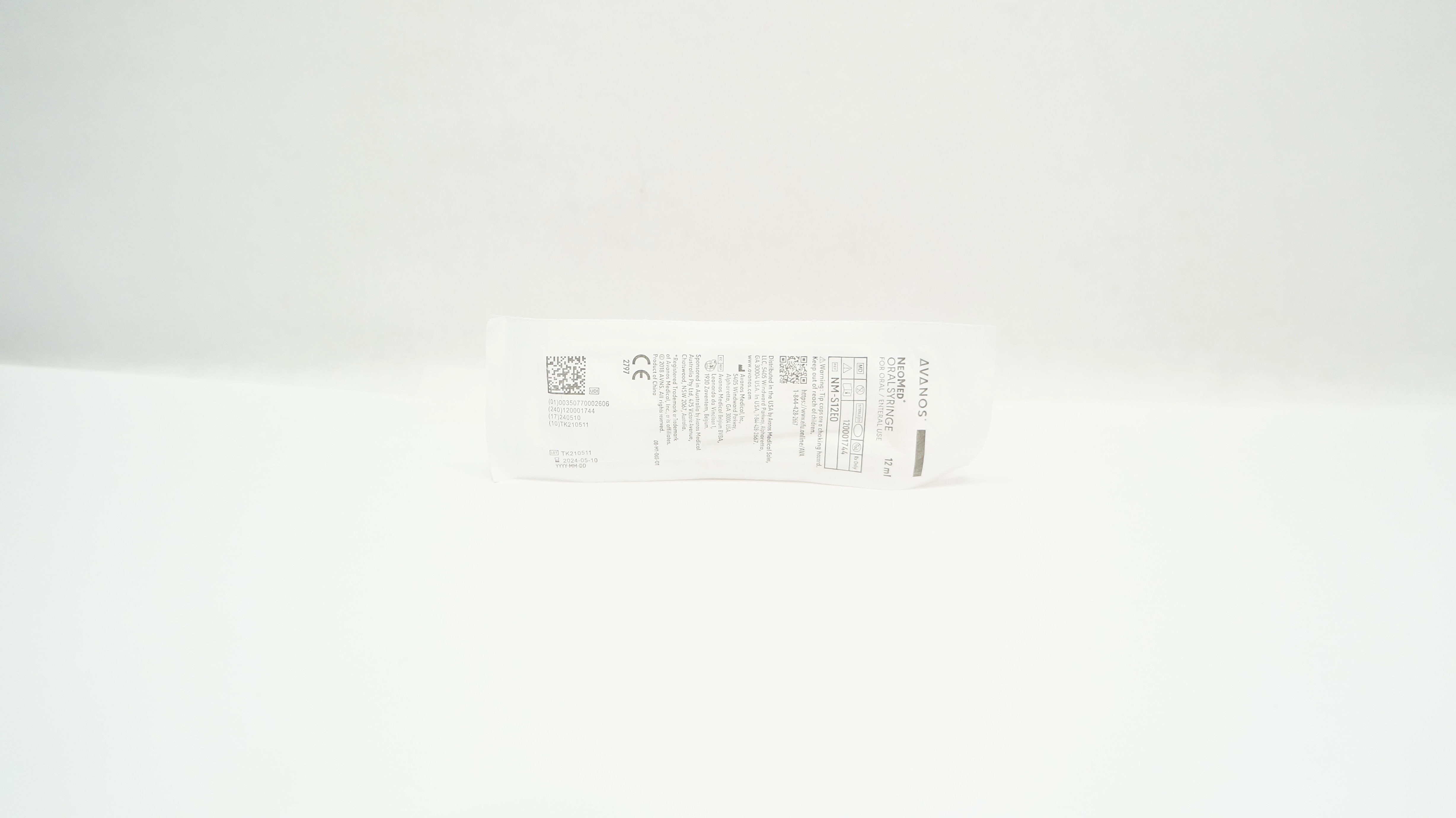 Avanos NM-S12EO NeoMed Oral Syringe for Oral / Enteral Use 12mL