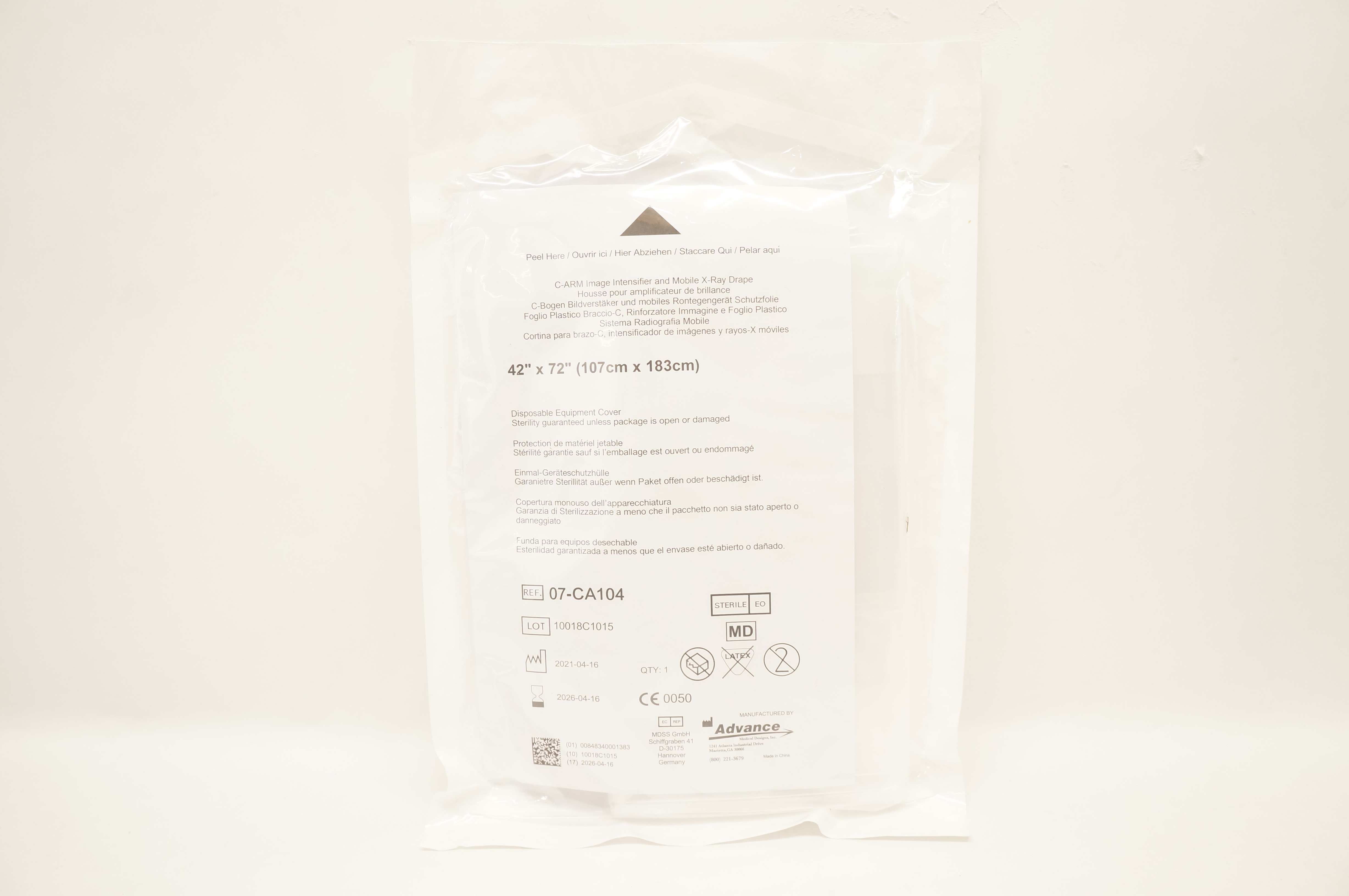 Advance 07-CA104 Disposable Equipment Cover 42inch x 72inch