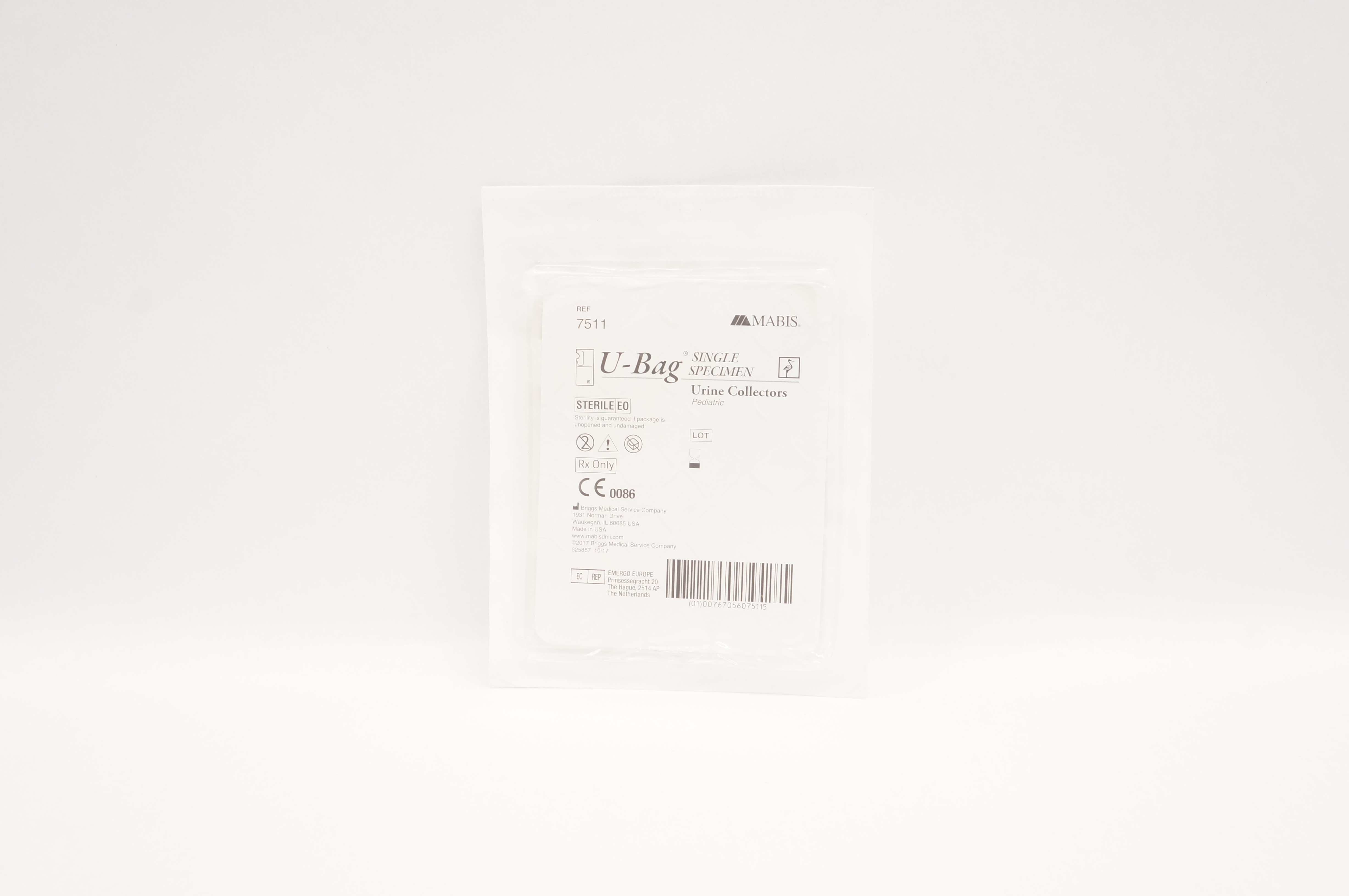 Mabis 7511 Briggs Medical U-Bag Single Specimen Urine Collectors Pediatric
