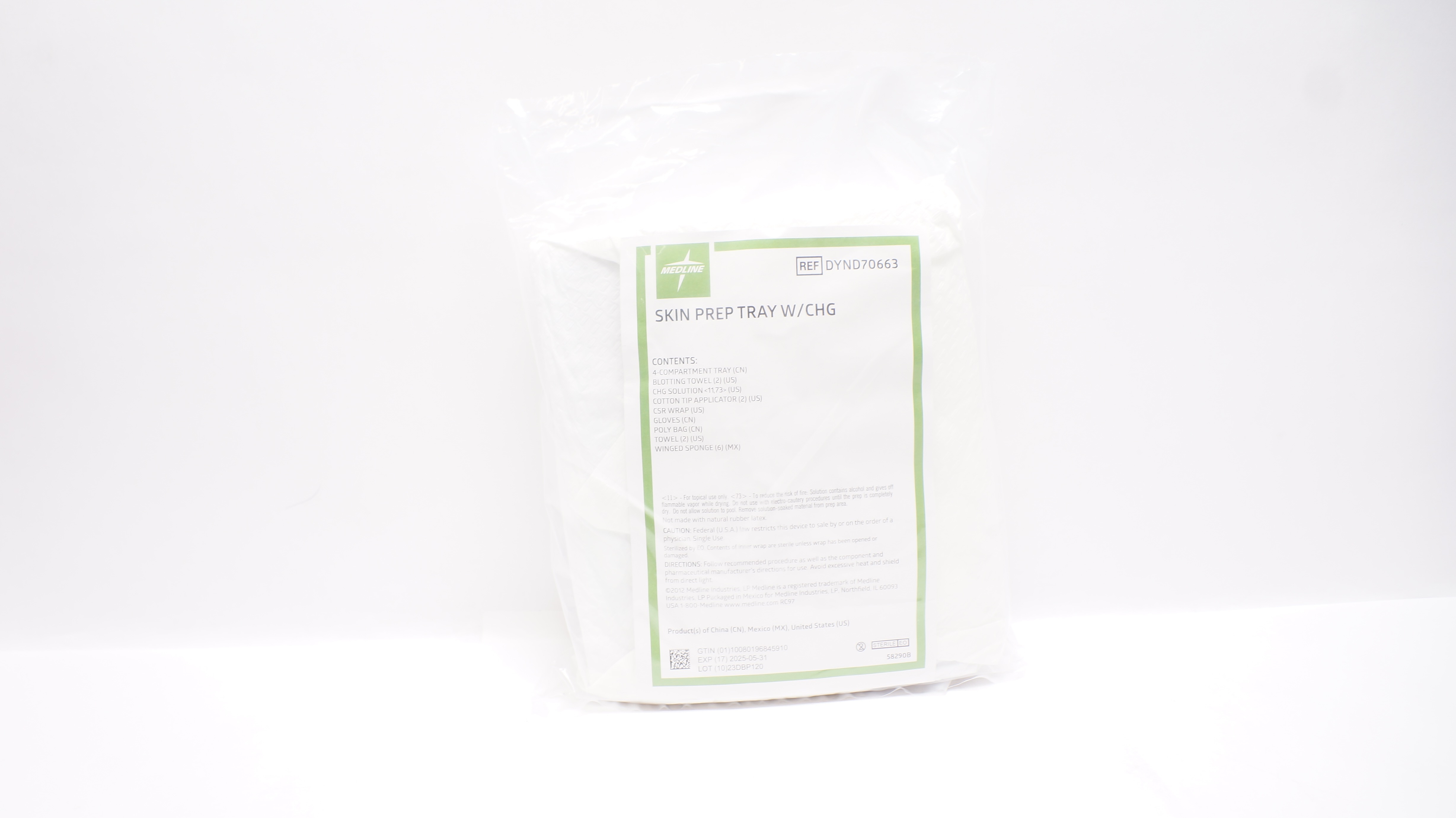 Medline DYND70663 Skin Prep Tray with CHG