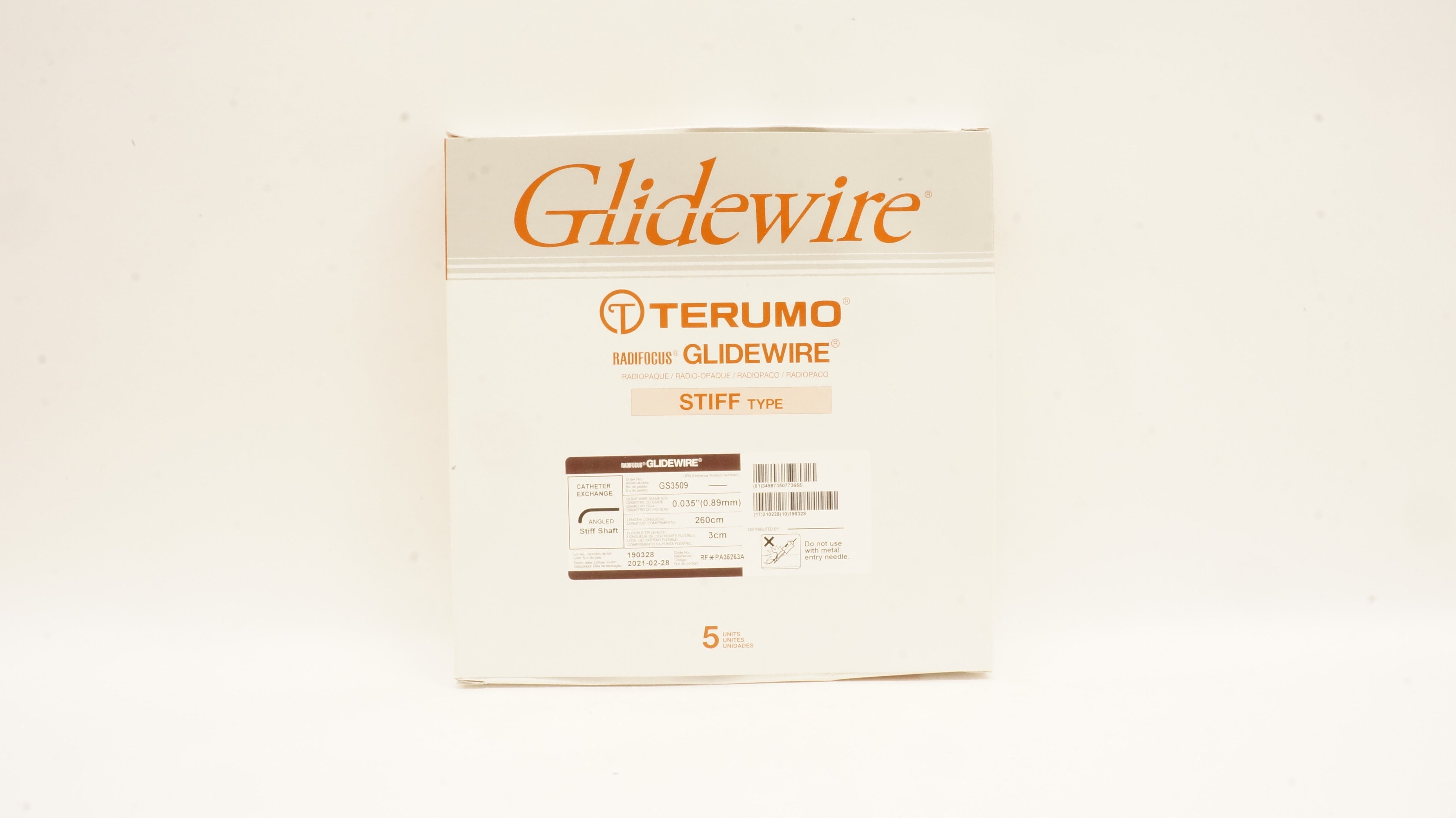 Terumo GS3509 Radifocus Glidewire Cath. Exchange 3cm x 260cm - Box of 4 (x)
