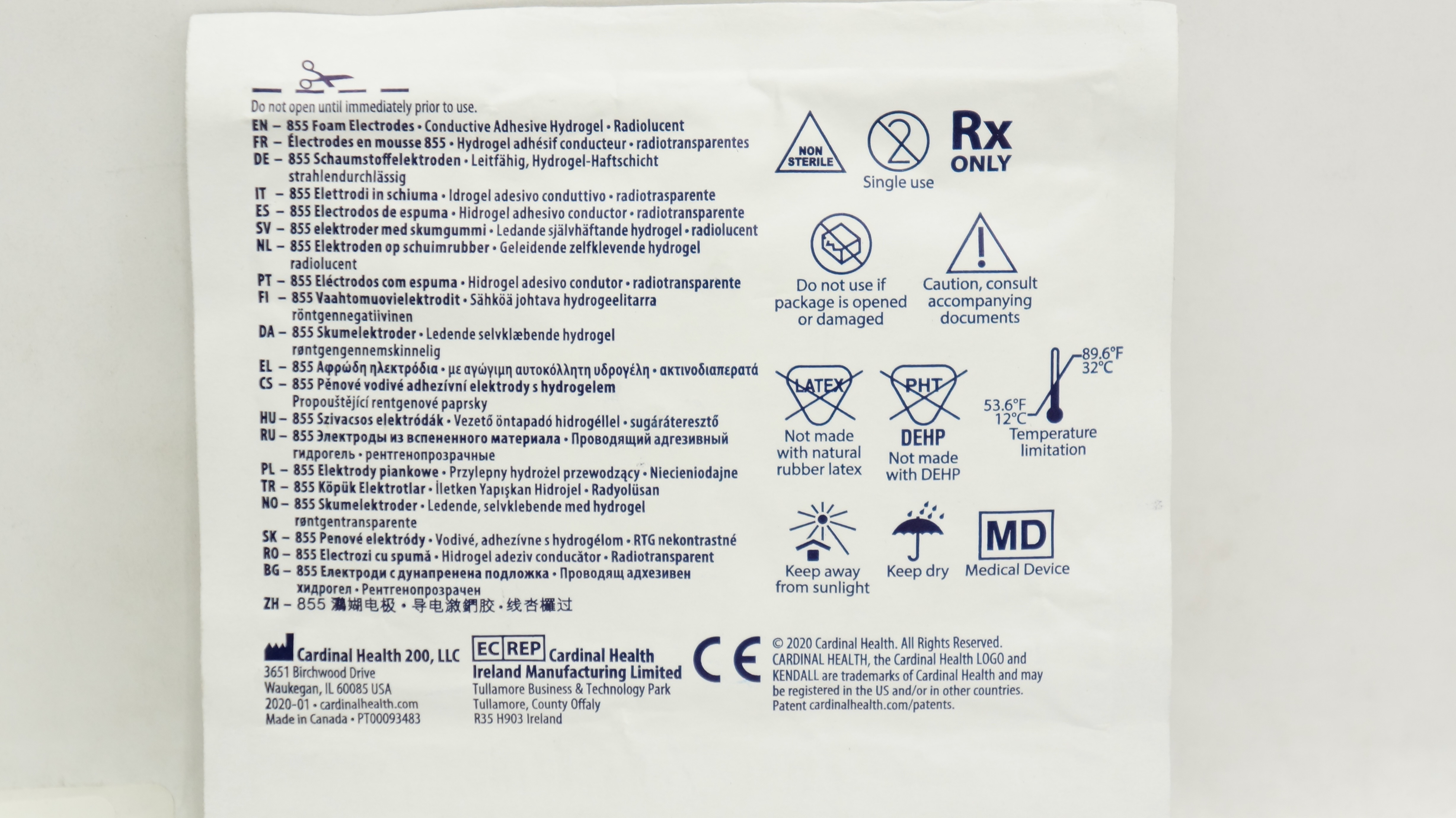 Covidien 22855 Kendall 855 Foam Electrodes - Pack of 5