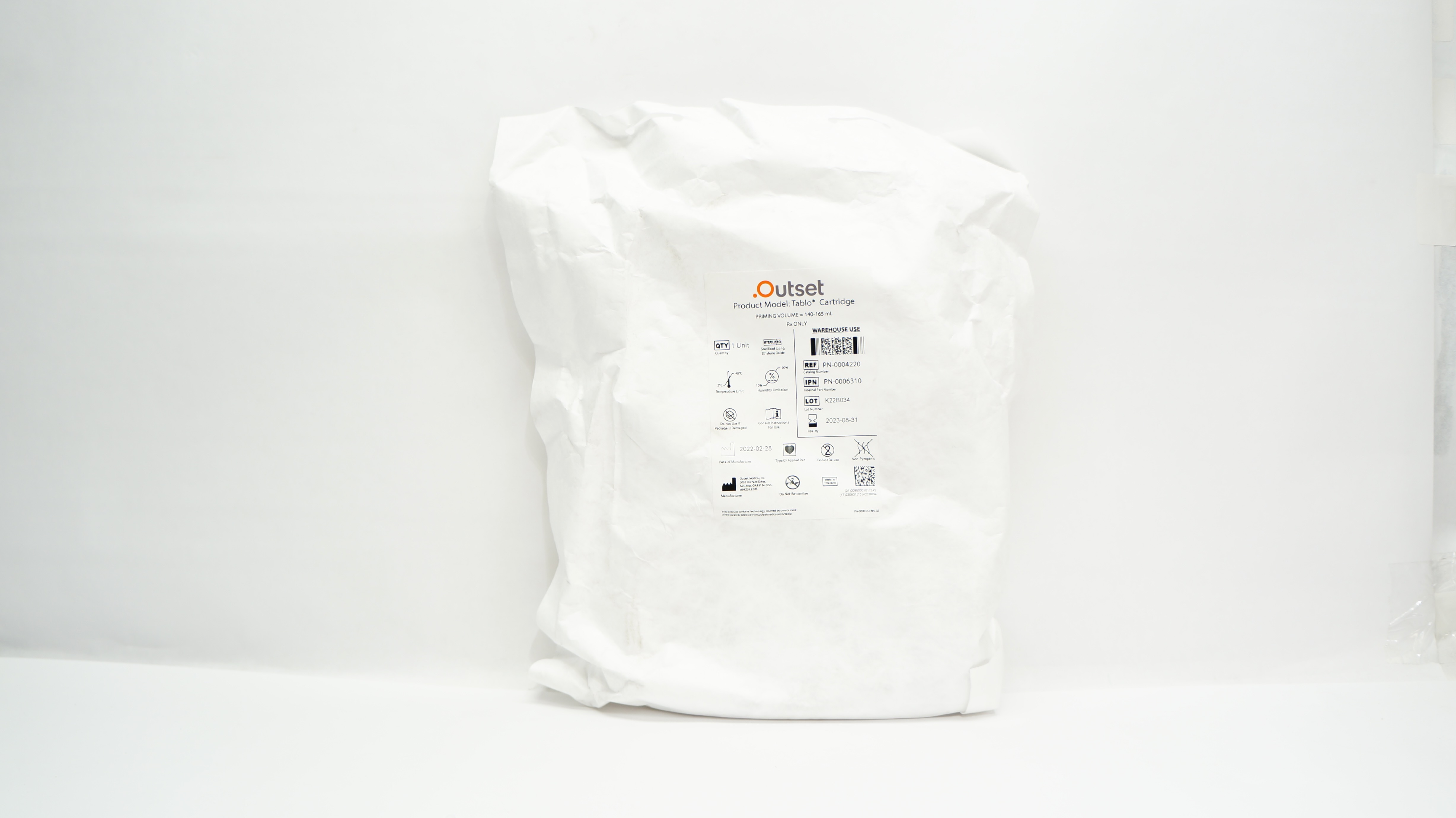 Outset Medical PN-0004220 Tablo Cartridge 140 - 165mL