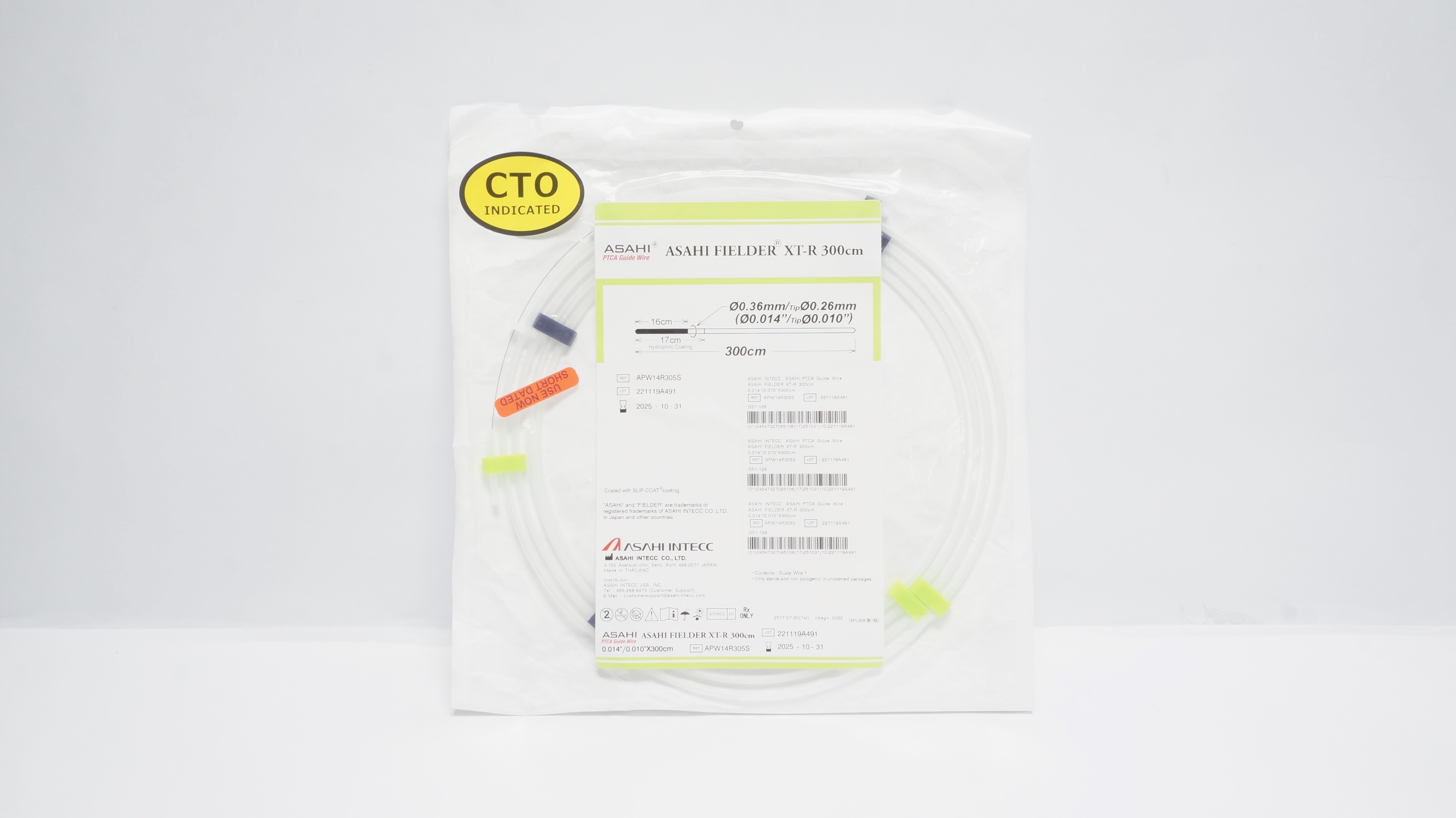 Asahi Intecc APW14R305S PTCA Guide Wire Fielder XT-R 300cm 36mm x 26mm (x)