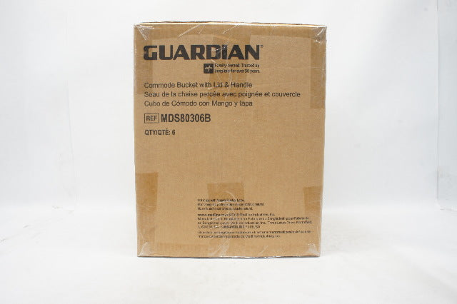 Medline MDS80306B Guardian Commode Bucket with Lid & Handle - Box of 6