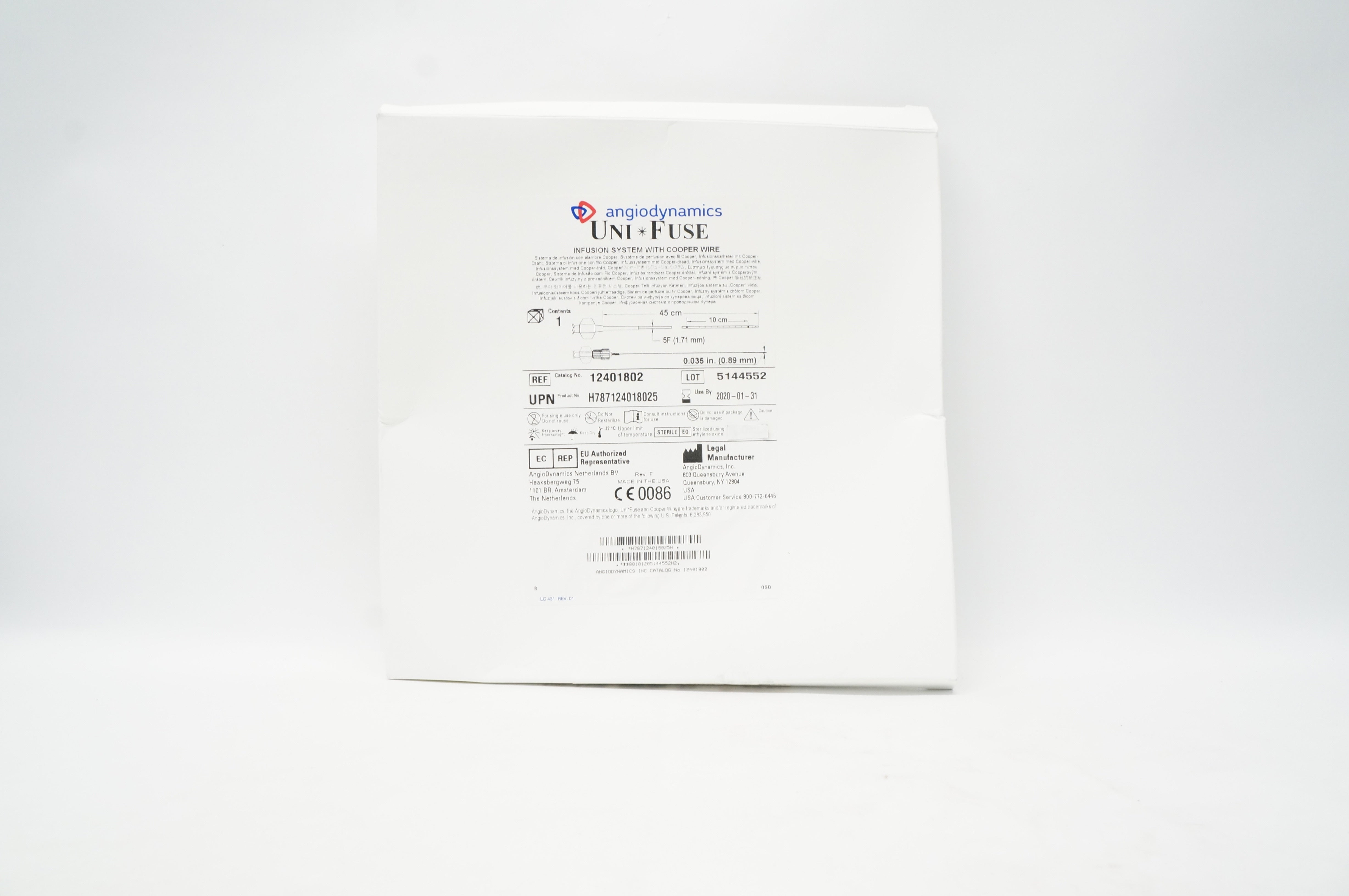 Angiodynamics 12401802 Uni Fuse Infusion System with Cooper Wire (x)