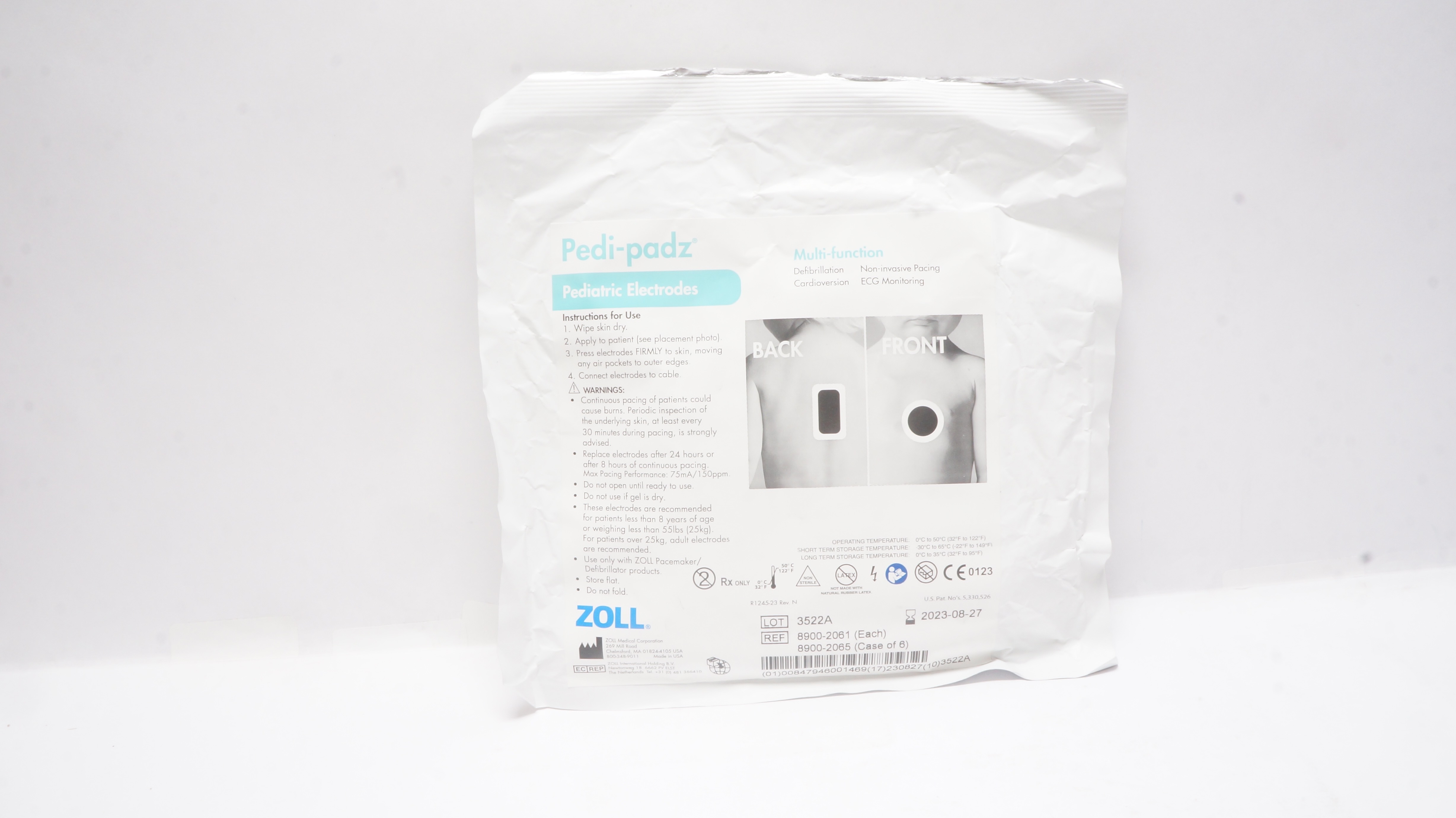 Zoll 8900-2061 Pedi-padz Multi-Function Pediatric Electrodes > 8Years >55lbs (x)