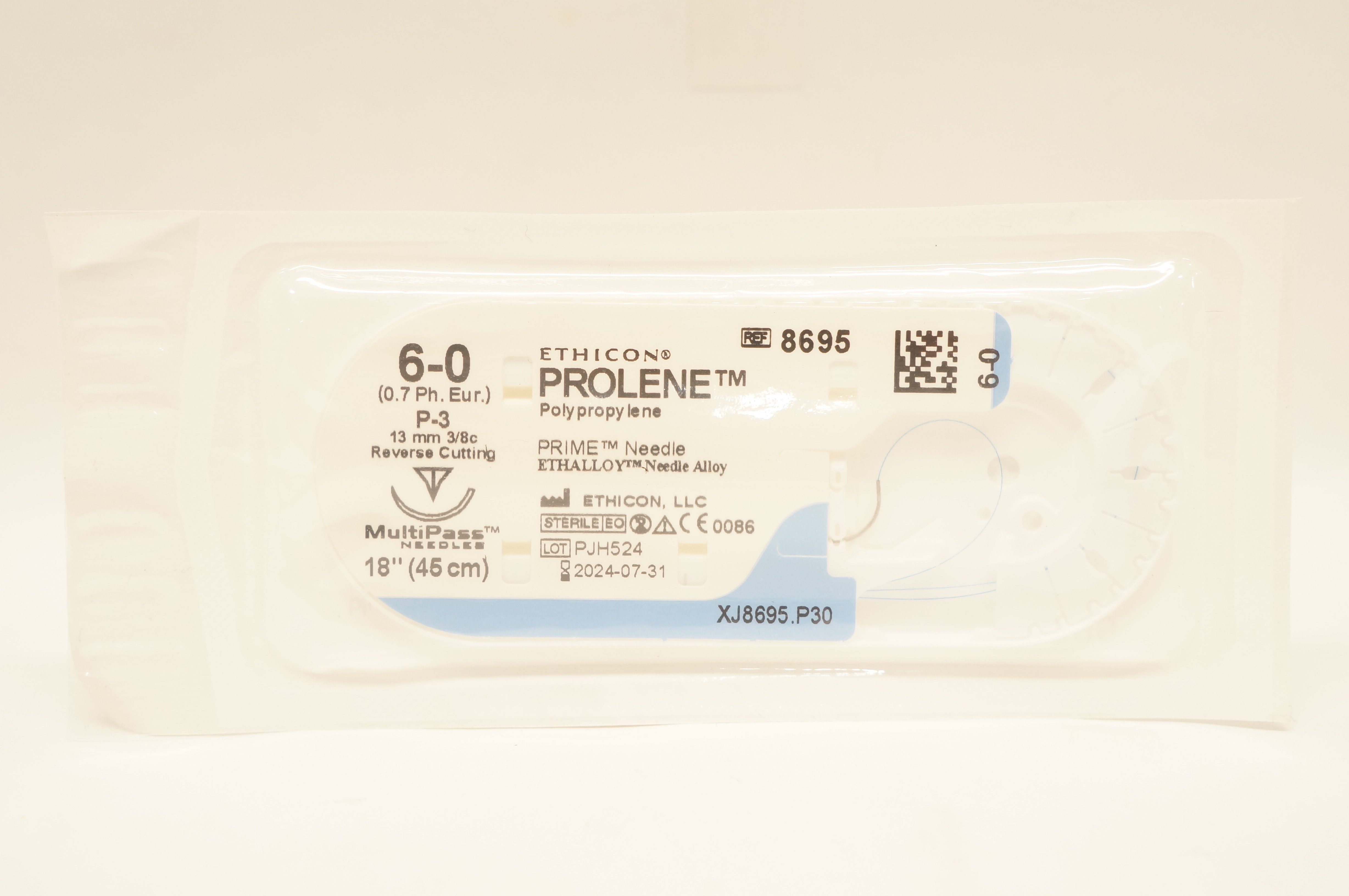 Ethicon 8695 6-0 PROLENE P-3 13mm 3/8c Reverse Cutting 18 inch