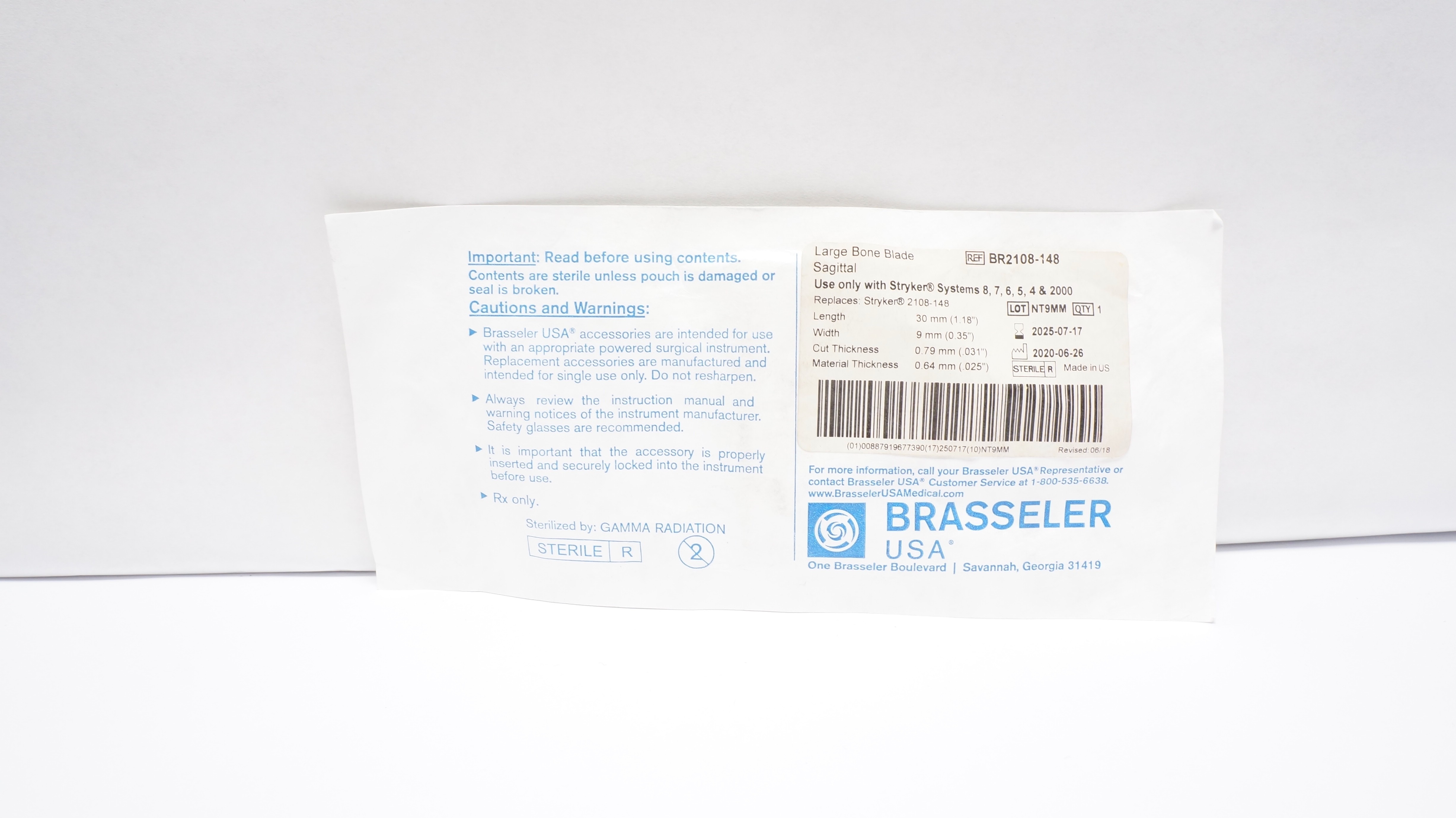 Brasseler BR2108-148 Large Bone Blade Sagittal (x)