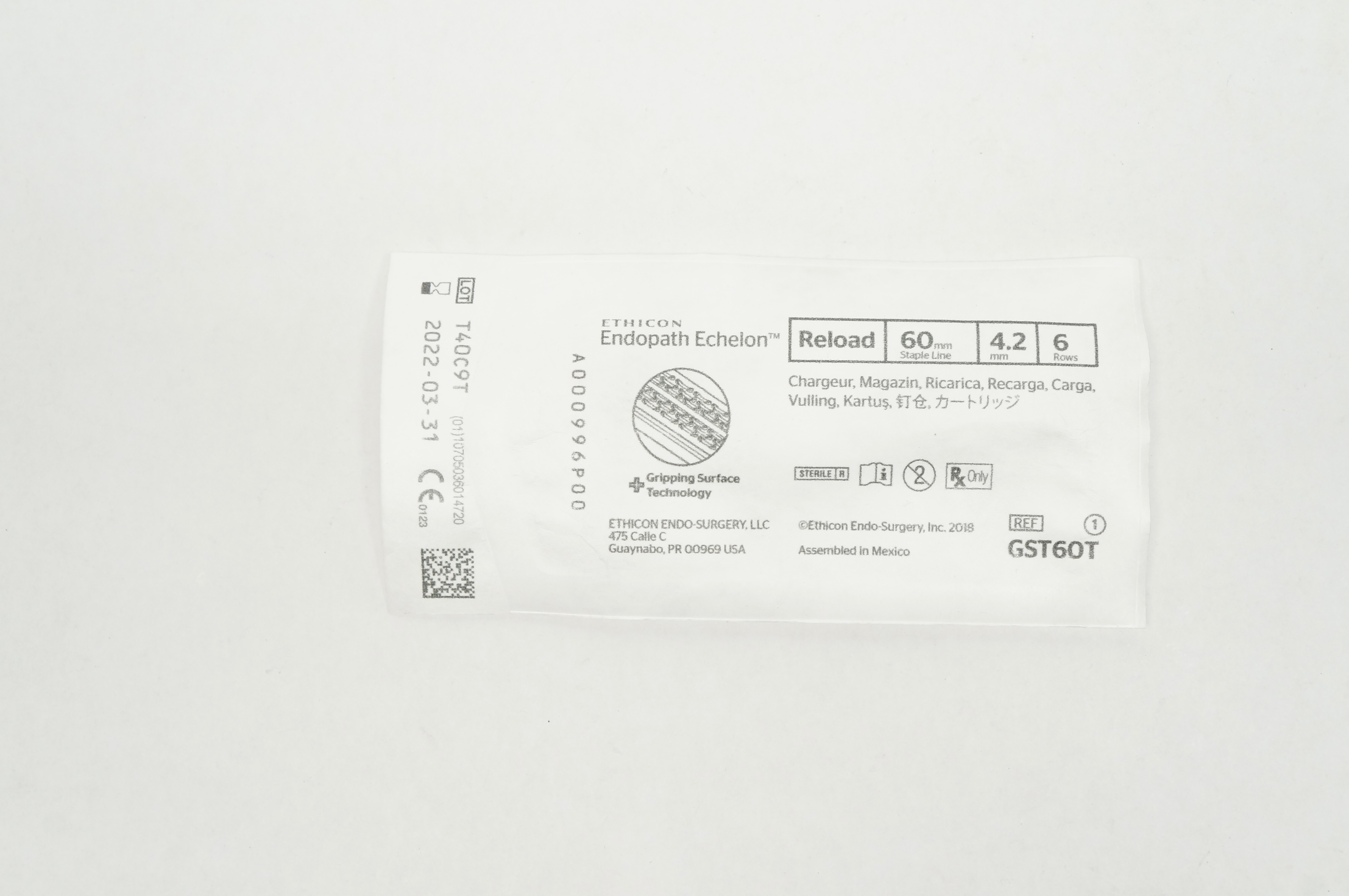 Ethicon GST60T Endopath Echelon Reload 60mm x 4.2mm 6 Rows (x)
