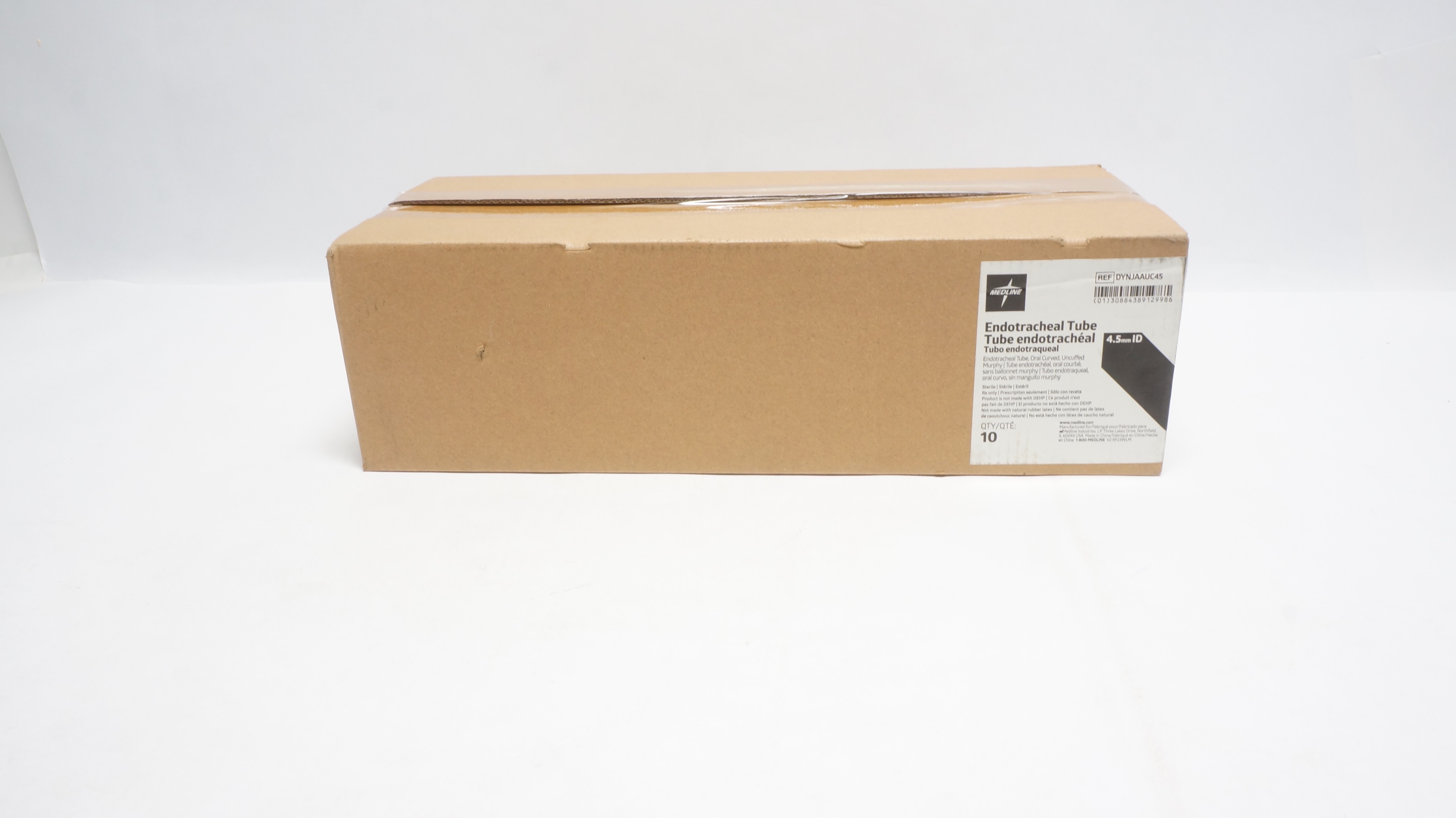 Medline DYNJAAUC25 Endotracheal Tube,Oral Curved,Uncuffed Murphy 4.5mm-Box of 10