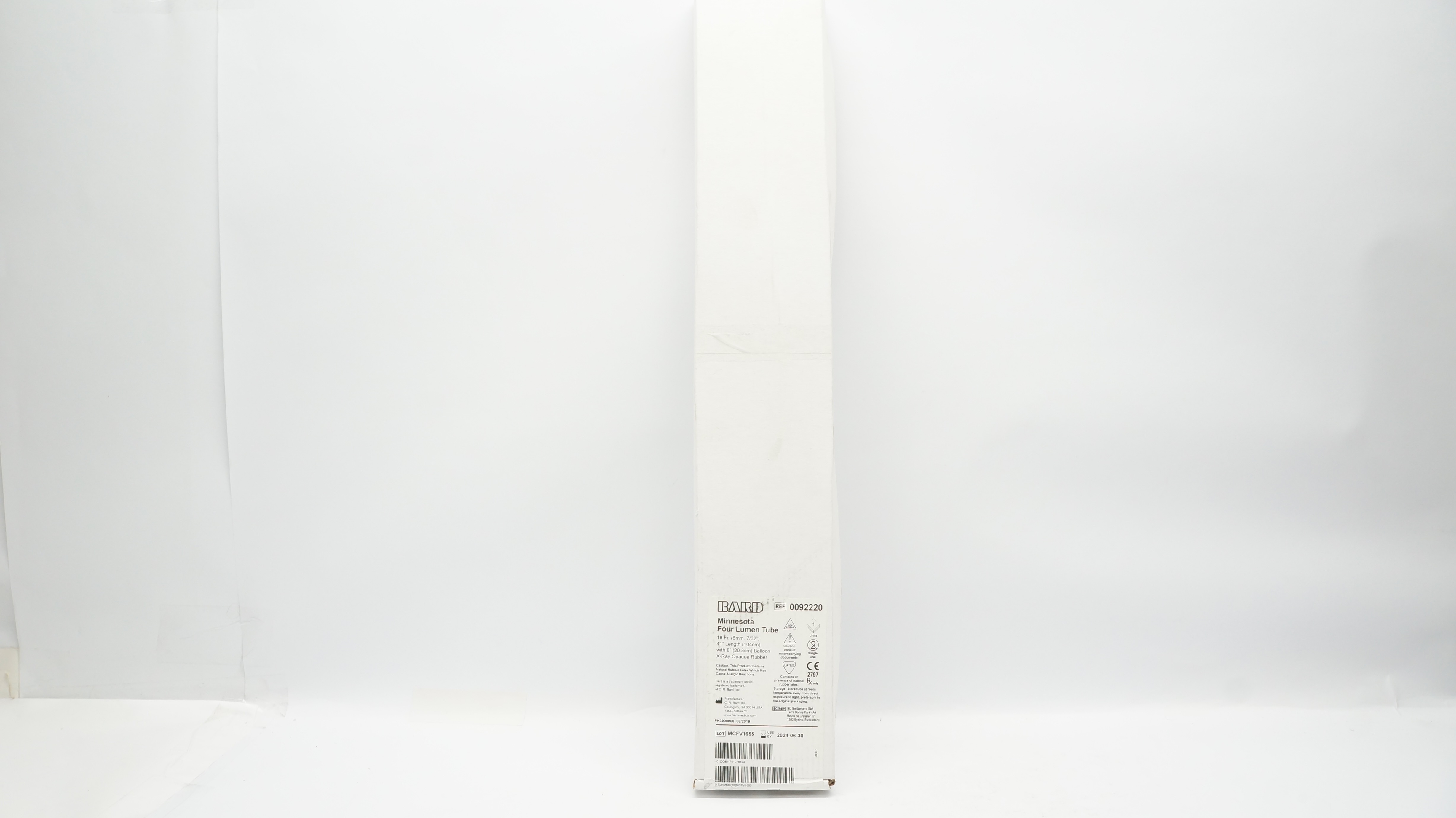 Bard 0092220 Minnesota Four Lumen Tube 18Fr x 41inch x 8inch (x)