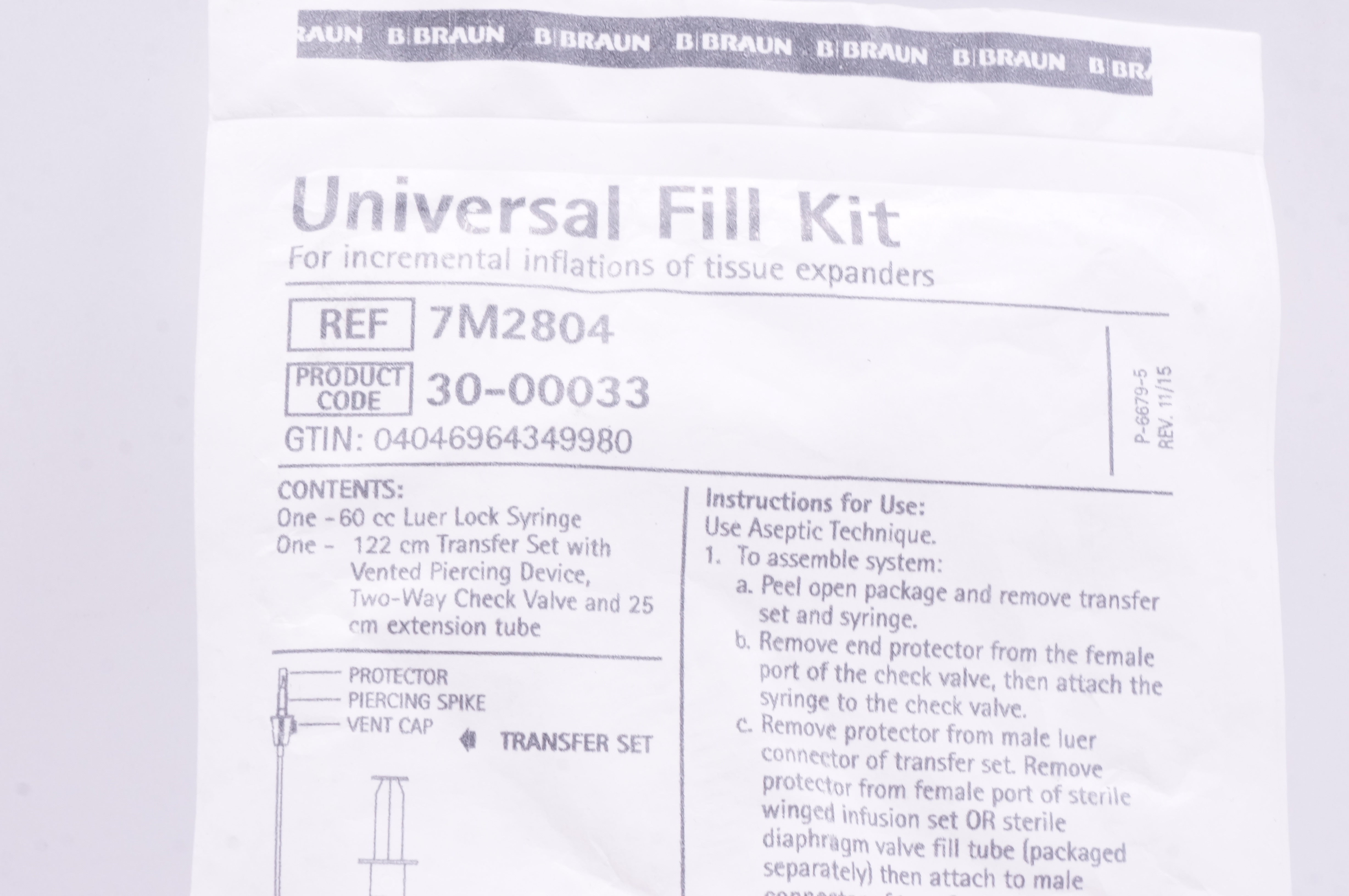 B. Braun 7M2804 Uiversal Fill Kit (x)
