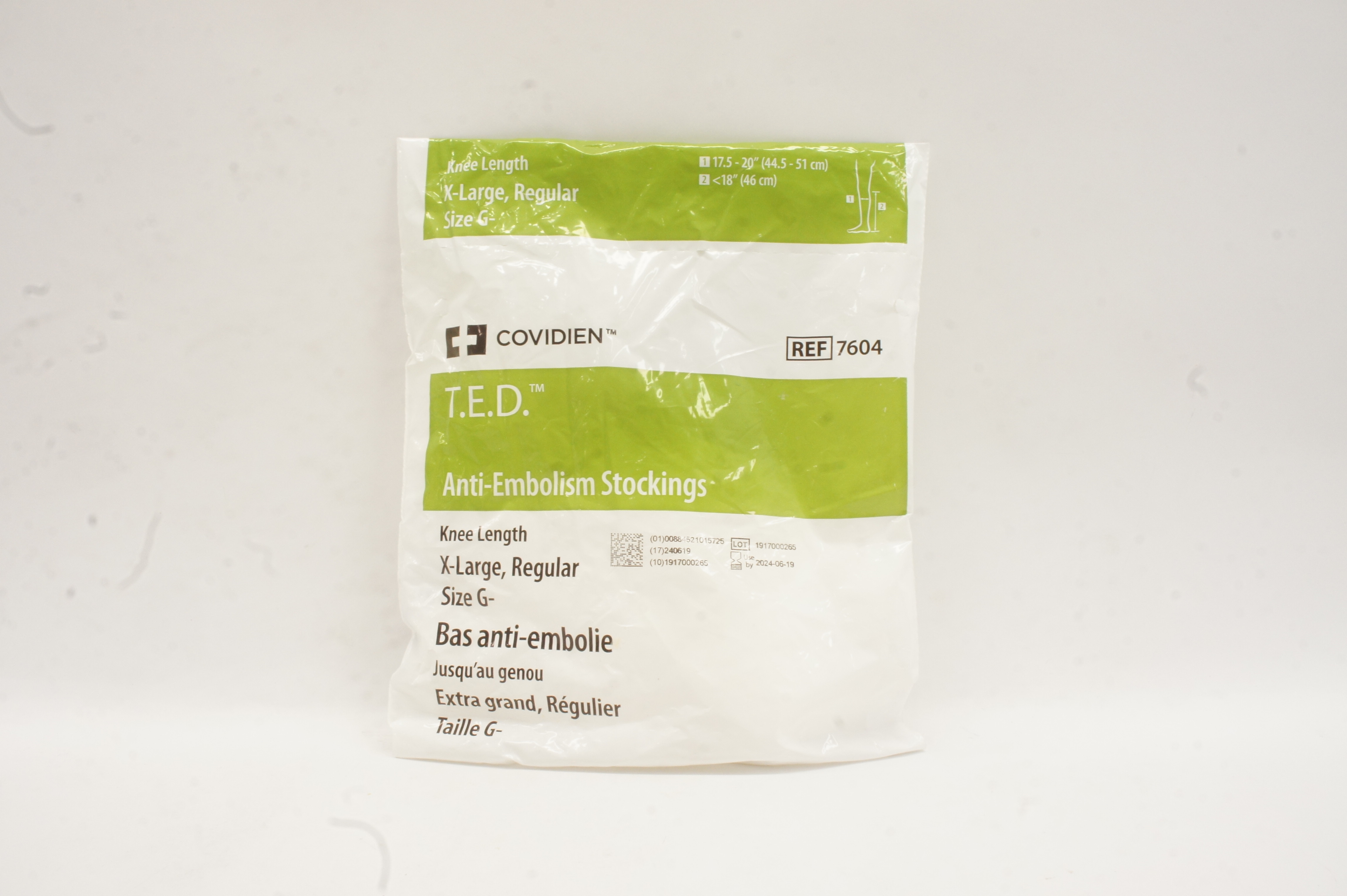 Covidien 7604 T.E.D. Anti-Embolism Stockings Knee Length X-Large, Regular Size G