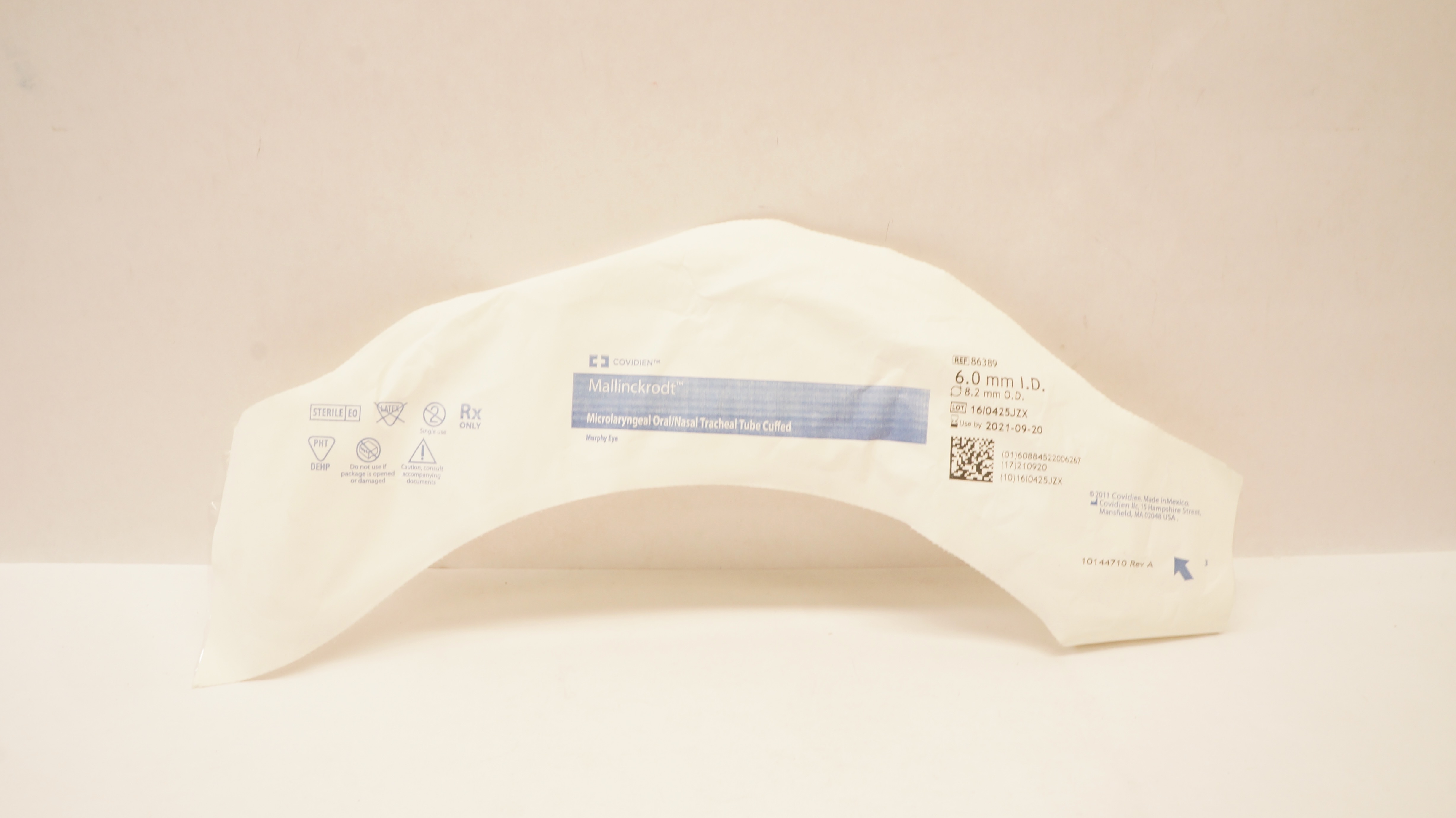 Covidien 86389 Mallinckrodt Microlaryngeal Tracheal Tube 6.0mm ID x 8.2mm OD (x)