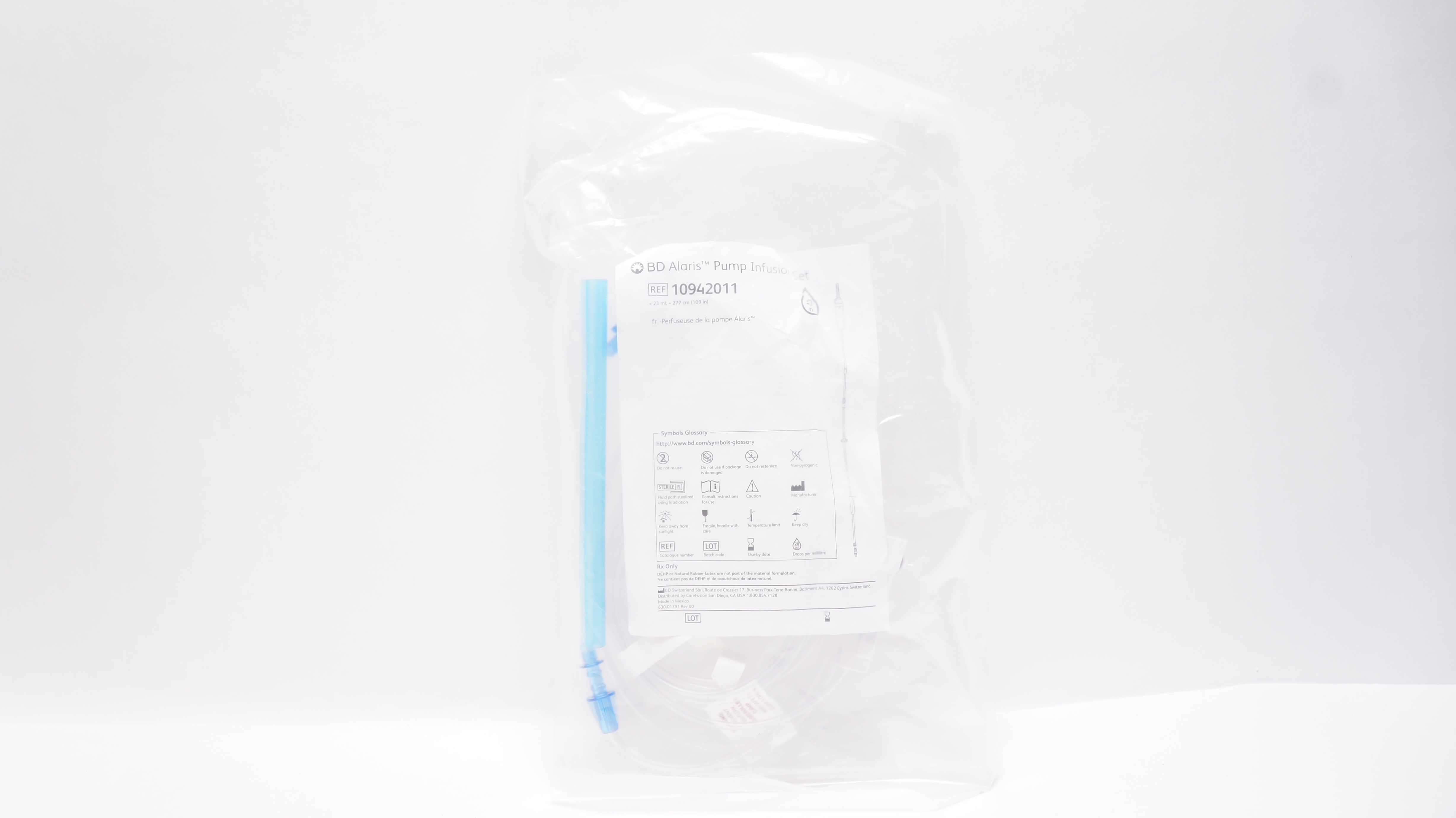BD 10942011 Alaris Pump Infusion Set 23mL x 109inch 20Drops/mL