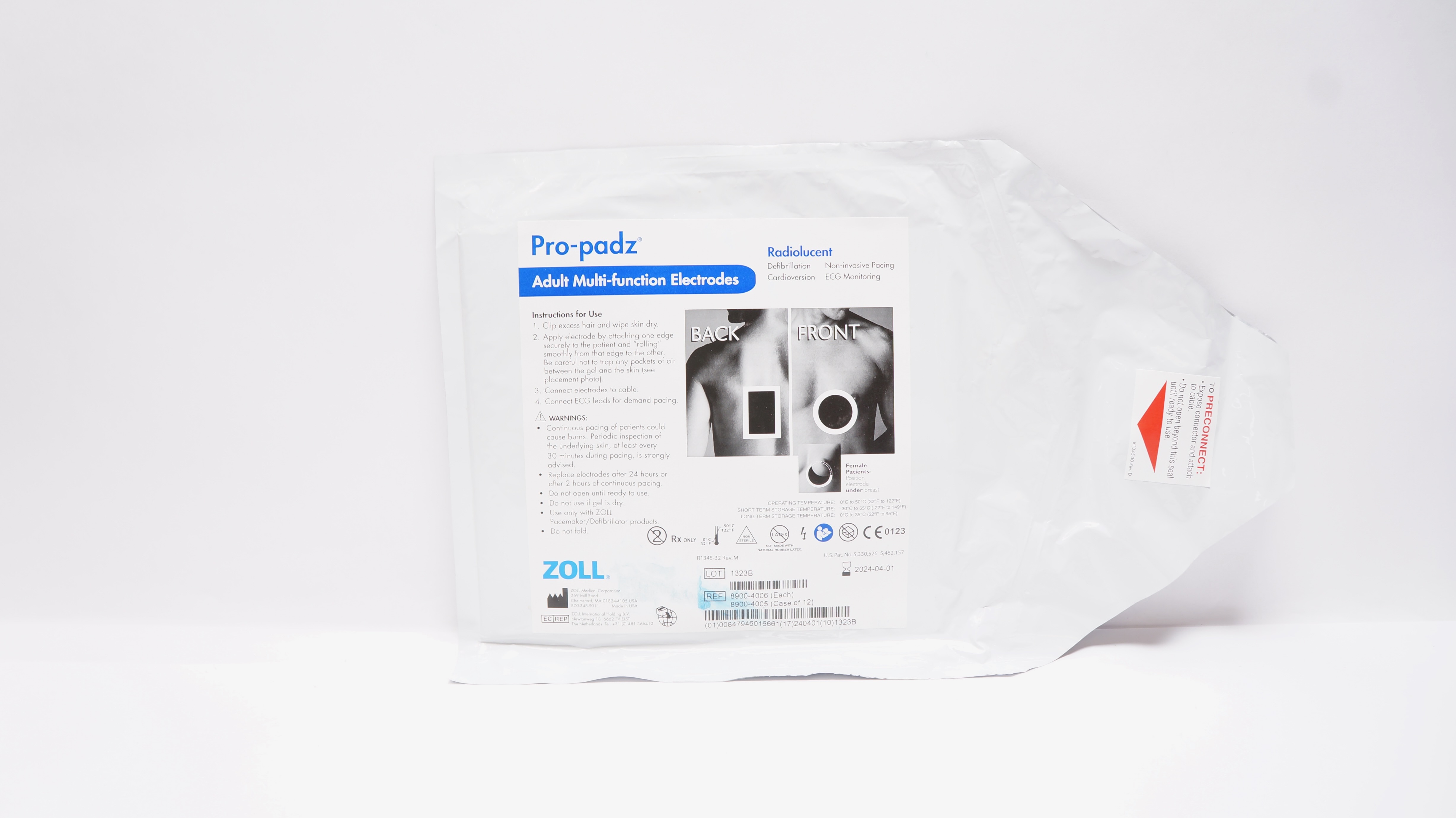 ZOLL 8900-4006 Pro-Padz Adult Multi-function Electrodes Radiolucent