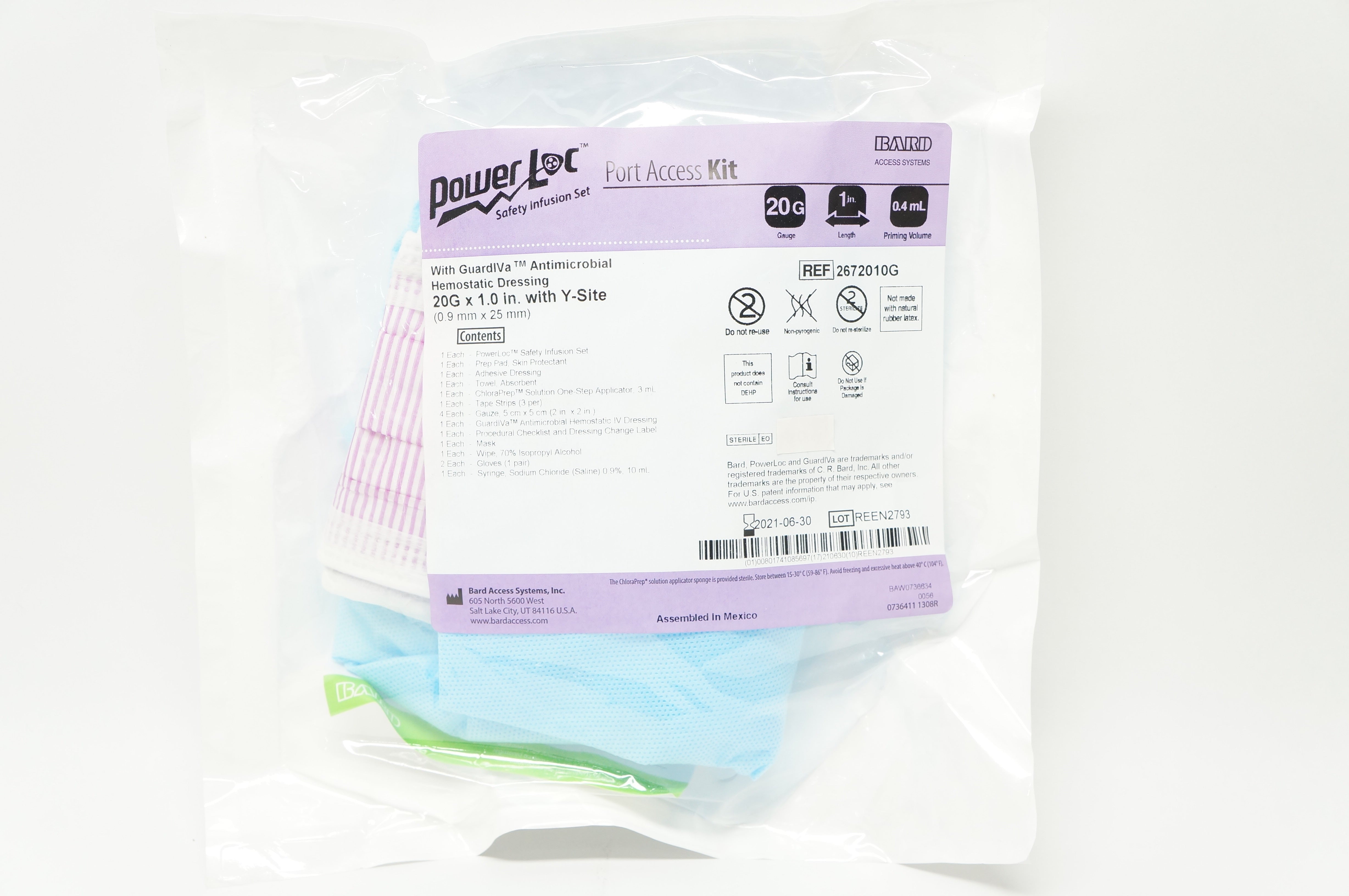 Bard 2672010 PowerLoc Port Access Kit 20G x 1.0inch with Y-Site (x)