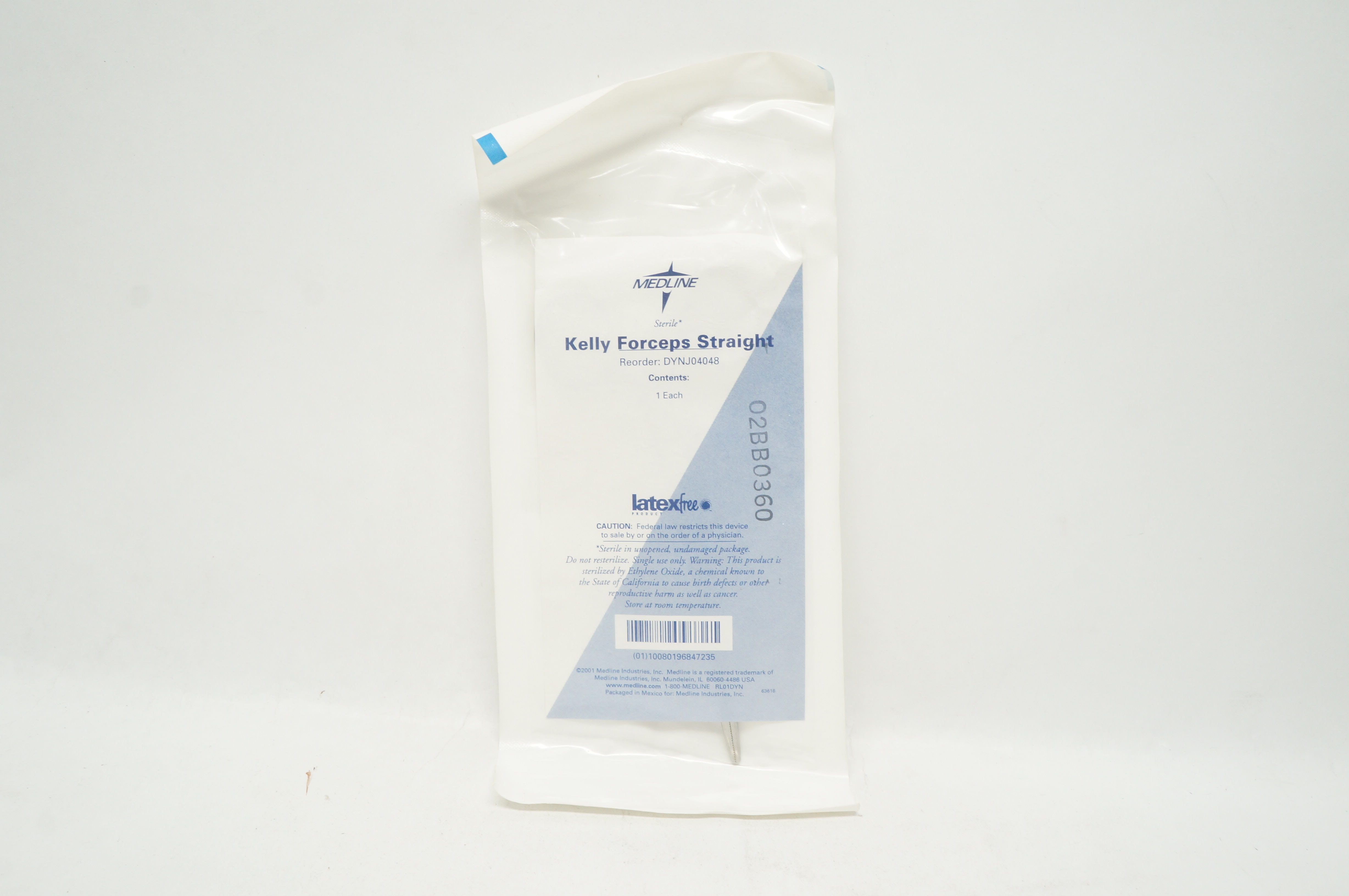 Medline DYNJ04048 Kelly Forceps Straight, Sterile