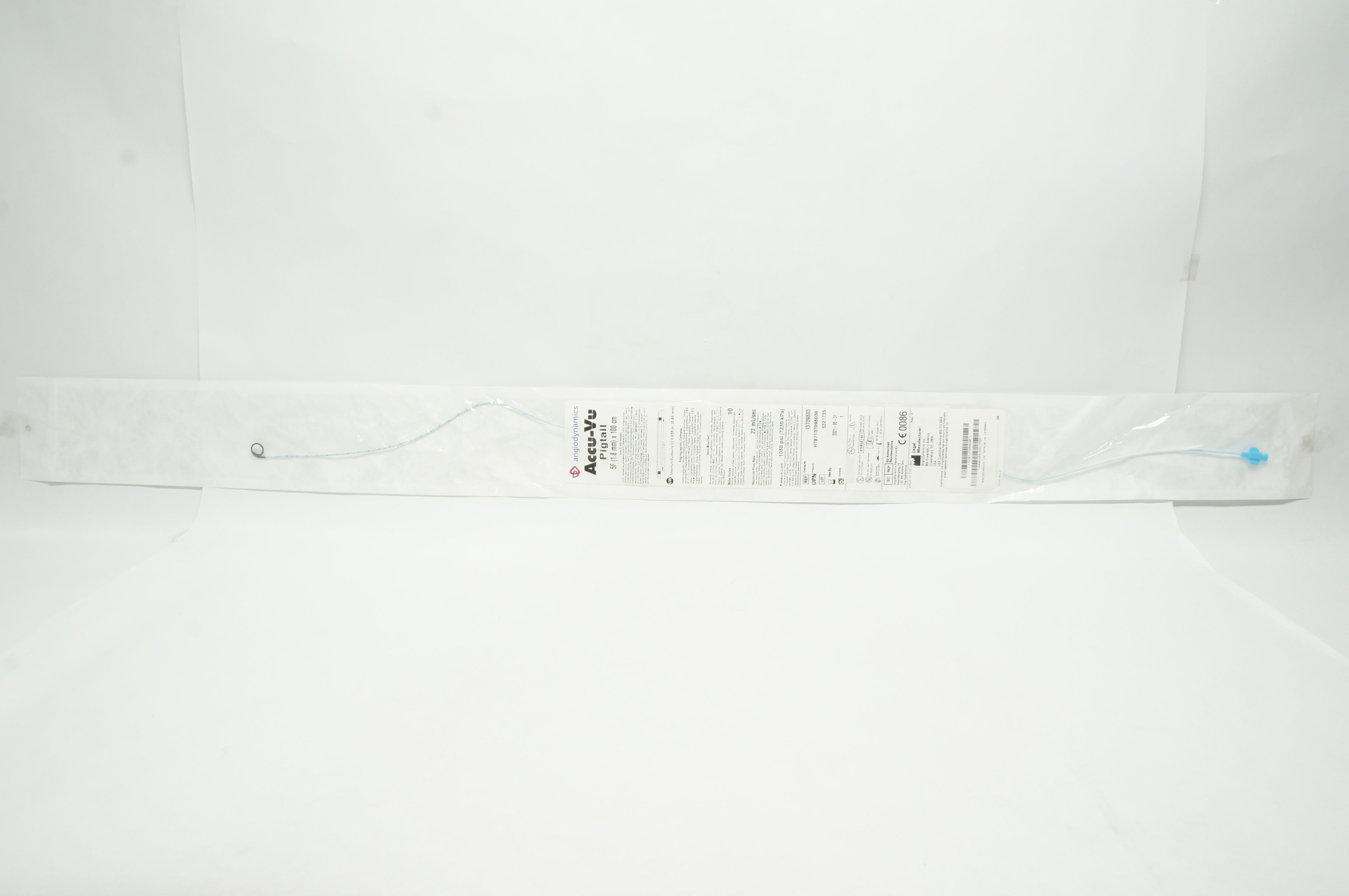 Angiodynamics 13709803 Accu-Vu Pigtail Angiographic Cath. 5F x 100cm