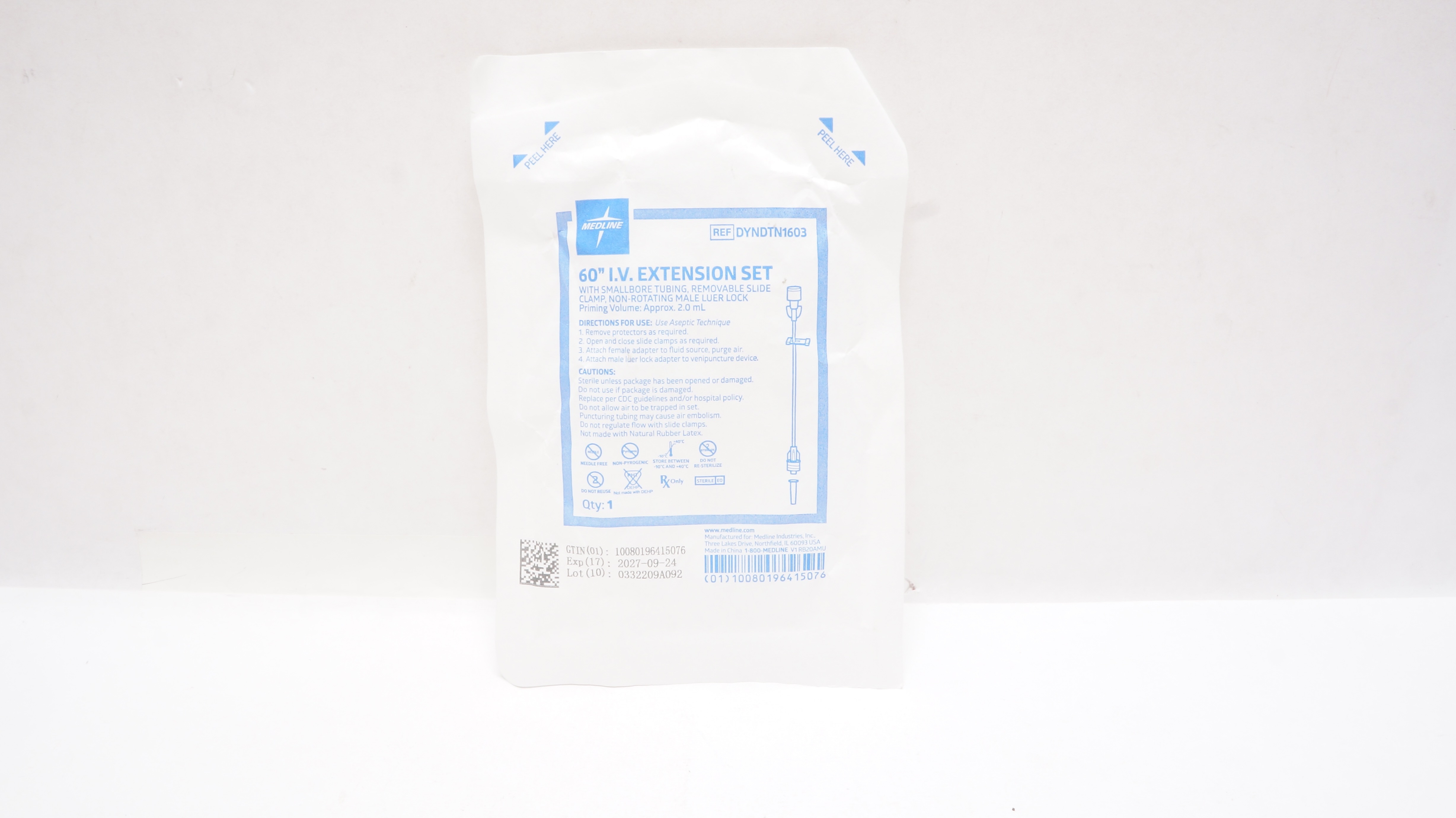 Medline DYNDTN1603 60inch IV Extension Set