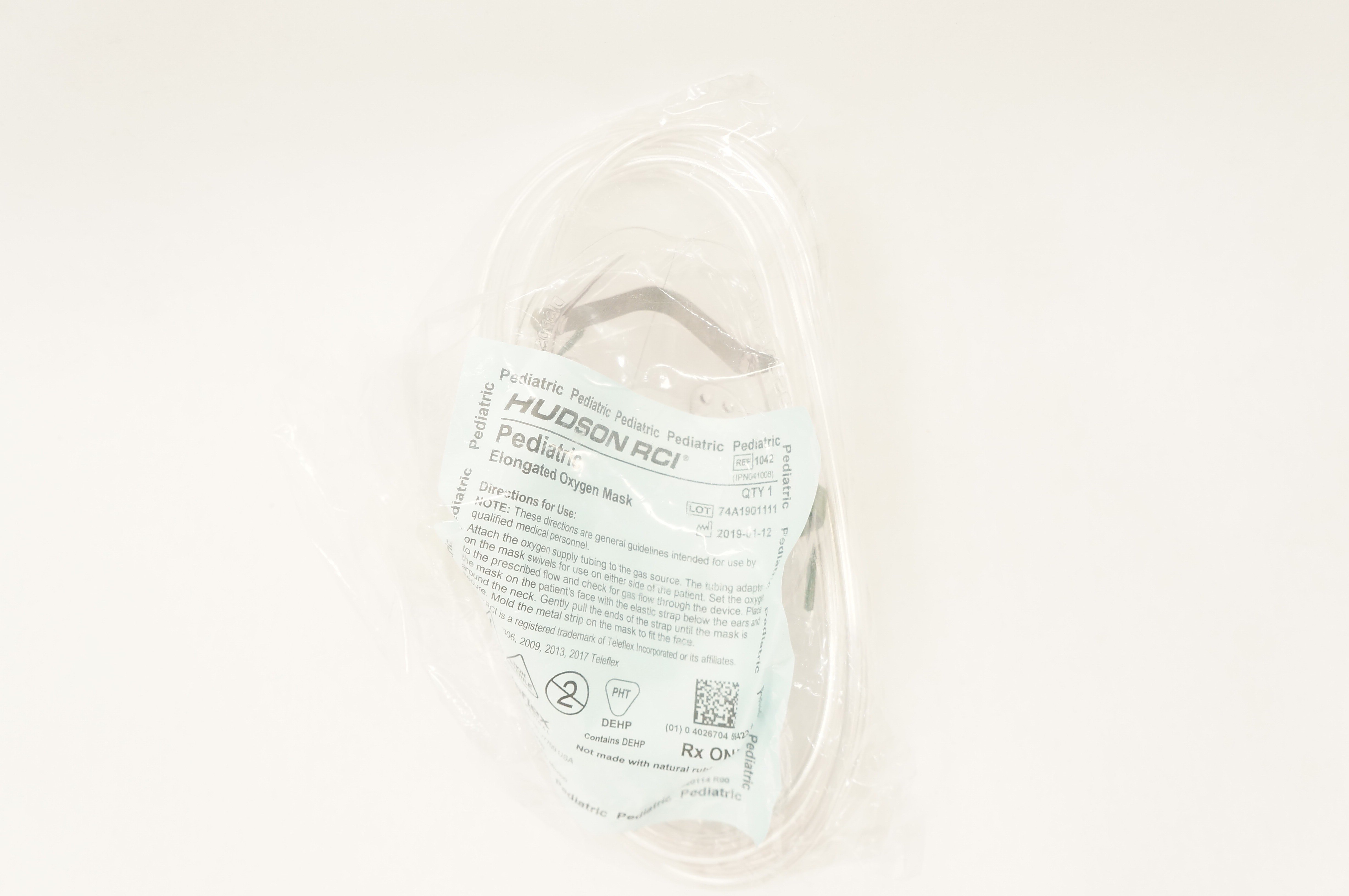 Teleflex 1042 Hudson RCI Pediatric Elongated Oxygen Mask