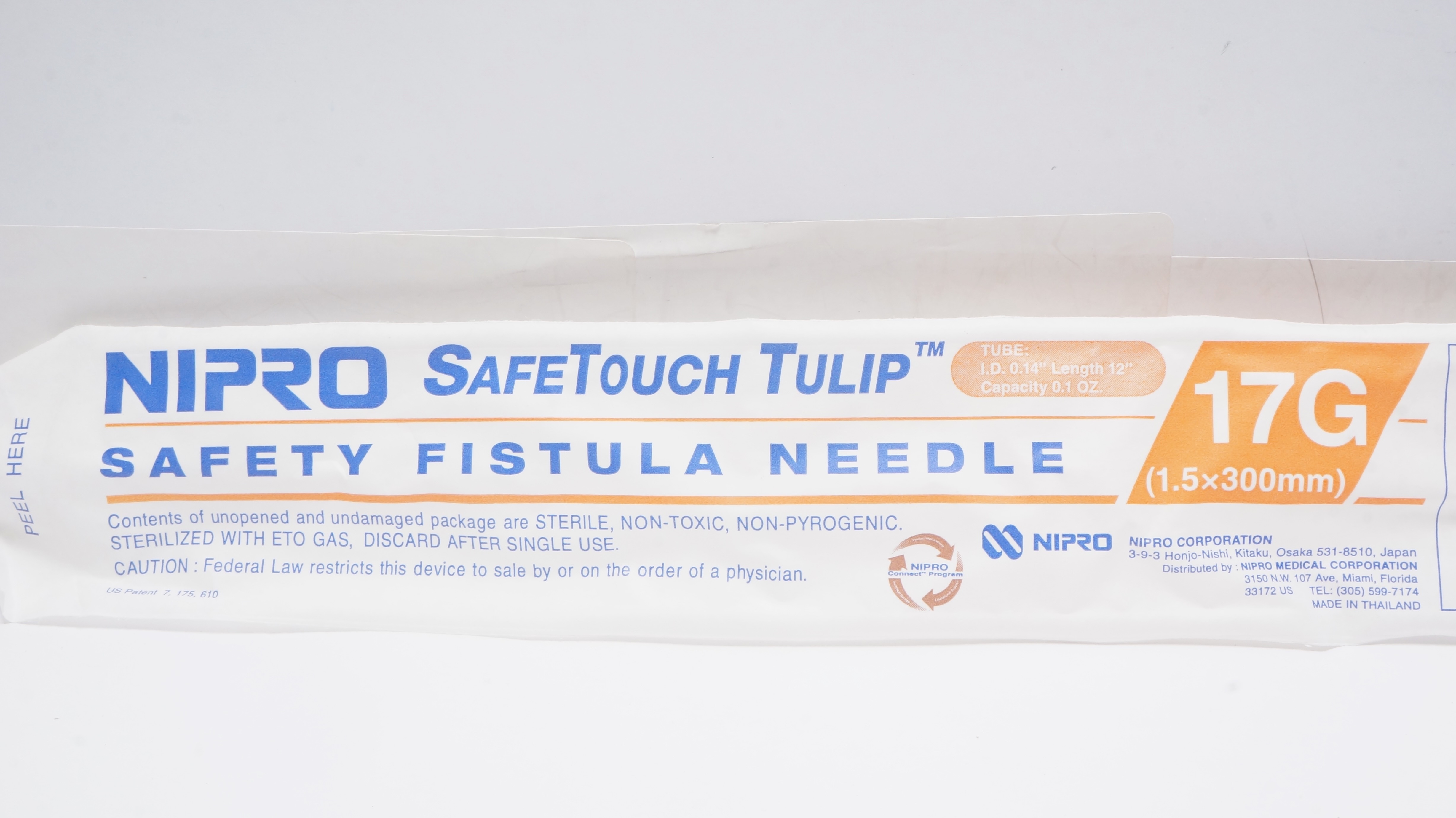 Nipro FT+172530BC SafeTouch Tulip Safety Fistula Ndle 17G x 1inch HC-30W (x)