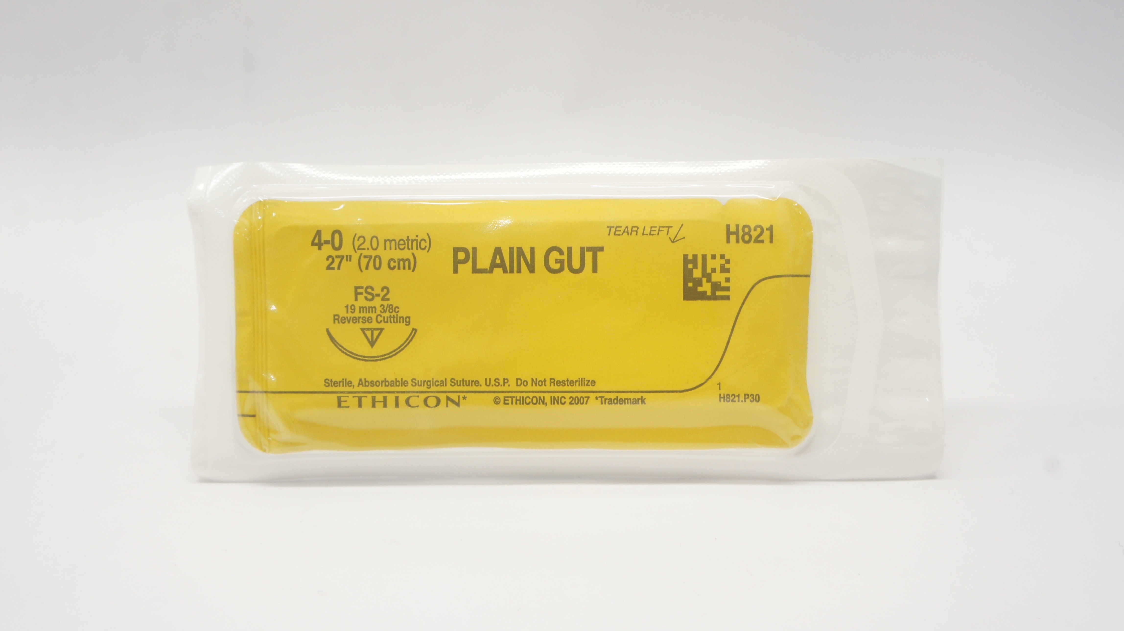 Ethicon H821 4-0 PLAIN GUT Surgical Stre FS-2 19mm 3/8c ReverseCutting 27inch(x)