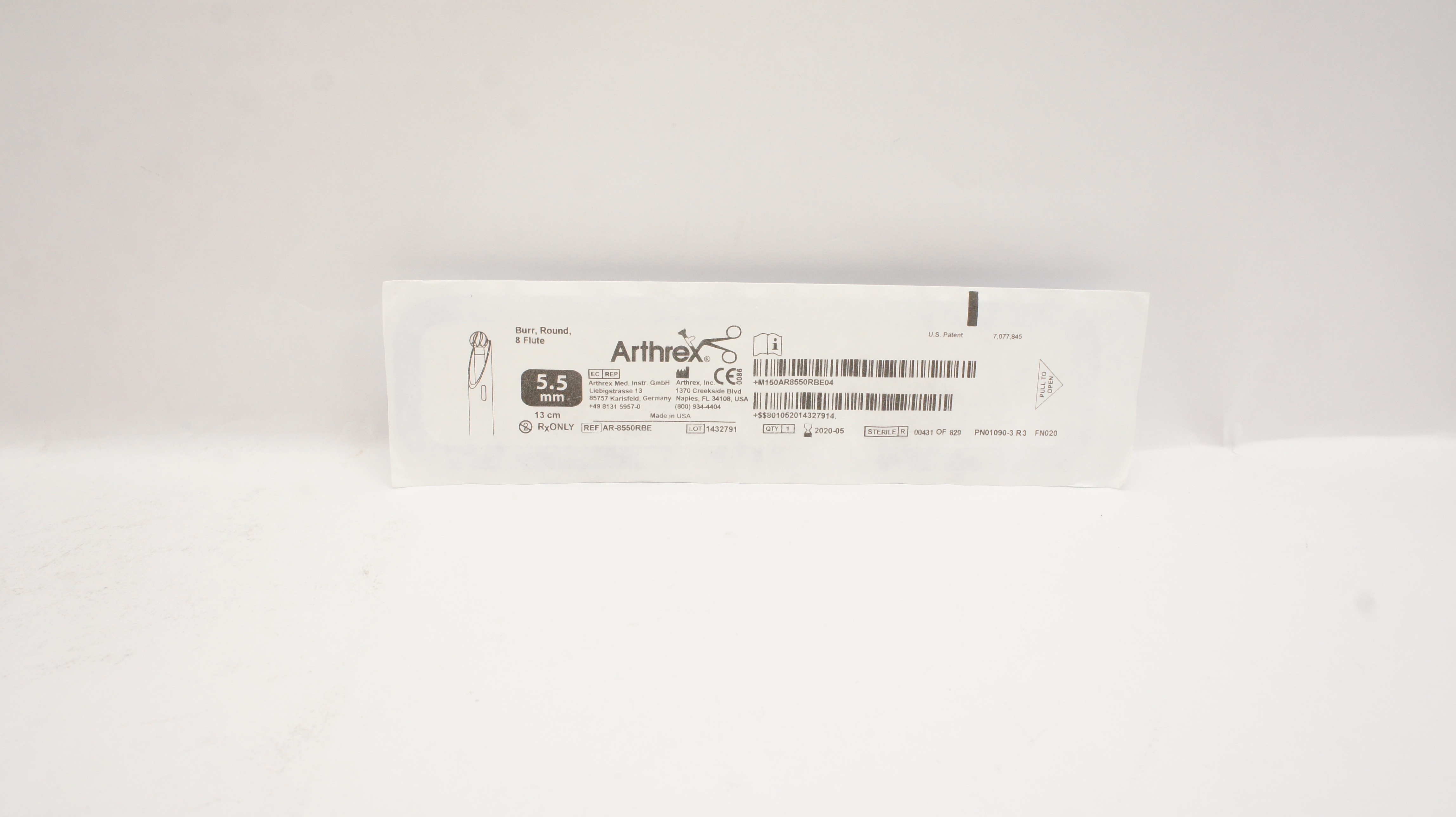 Arthrex AR-8550RBE Burr Round 8 Flute 5.5mm x 13cm (x)