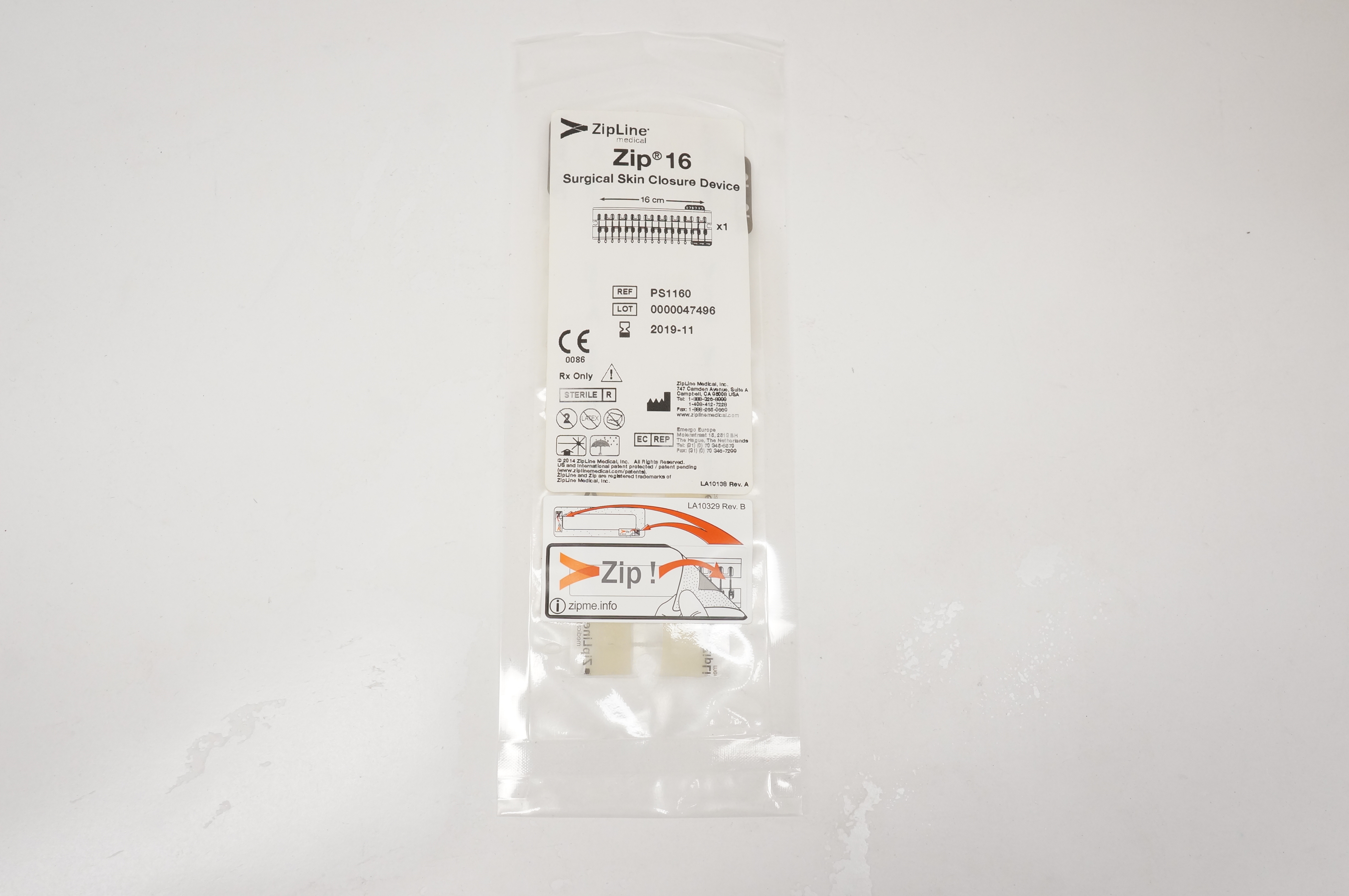ZipLine PS1160 Zip 16Surgical Skin Closure Device 16cm (x)