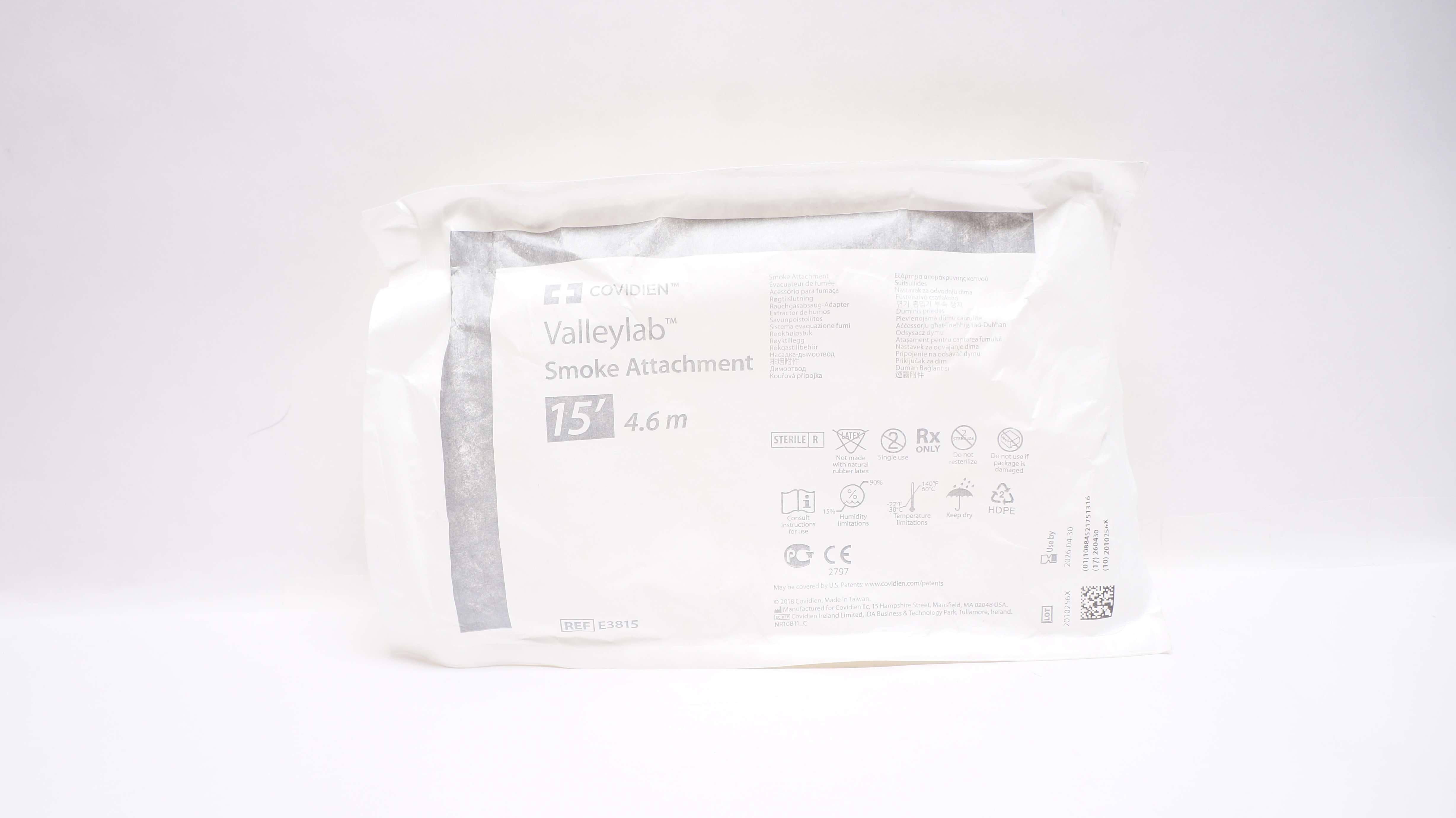 Covidien E3815 Valleylab Smoke Attachment 15ft.