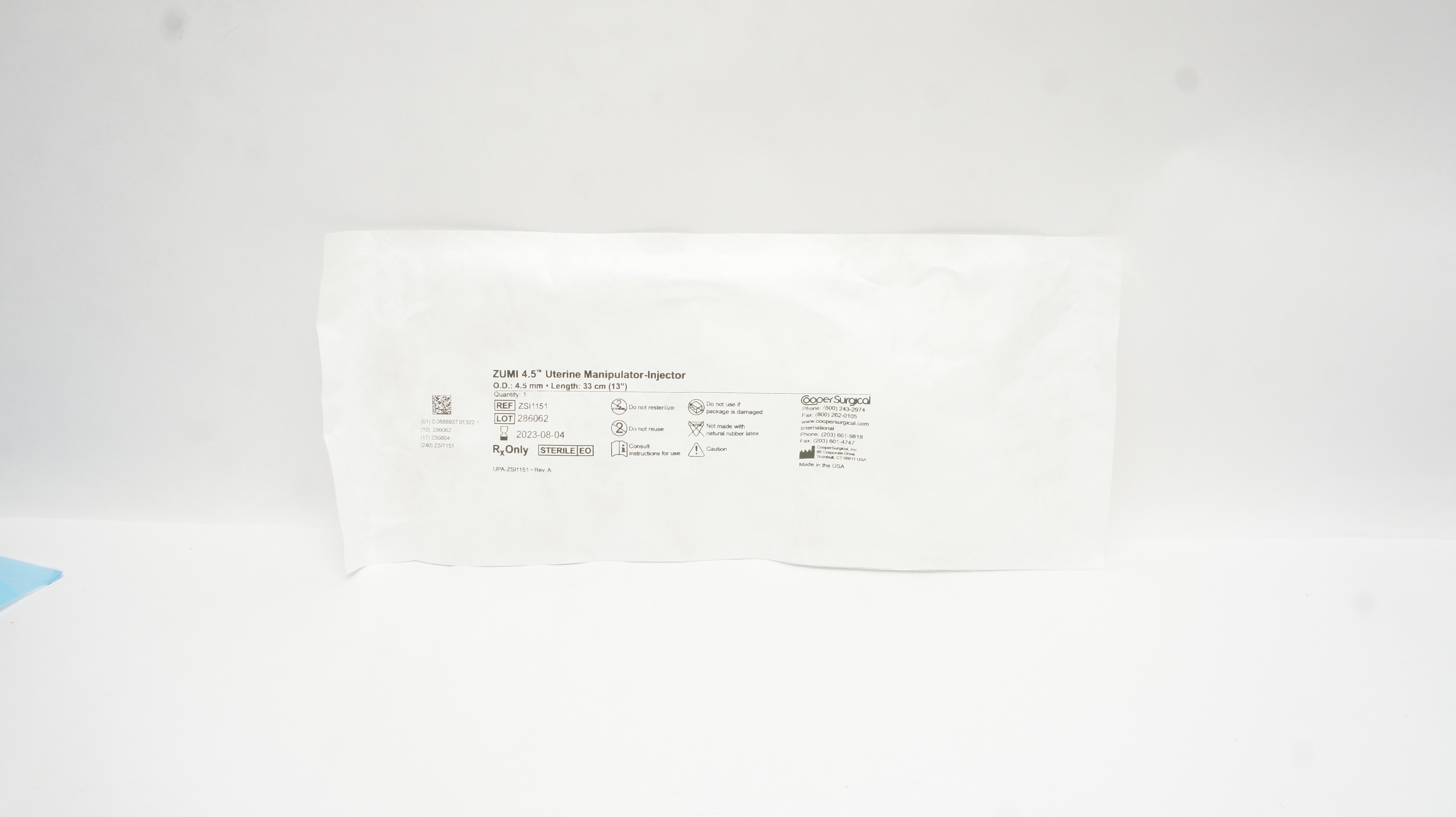 Cooper Surgical ZSI1151 Uterine Manipulator-Injector 4.5mm x 33cm