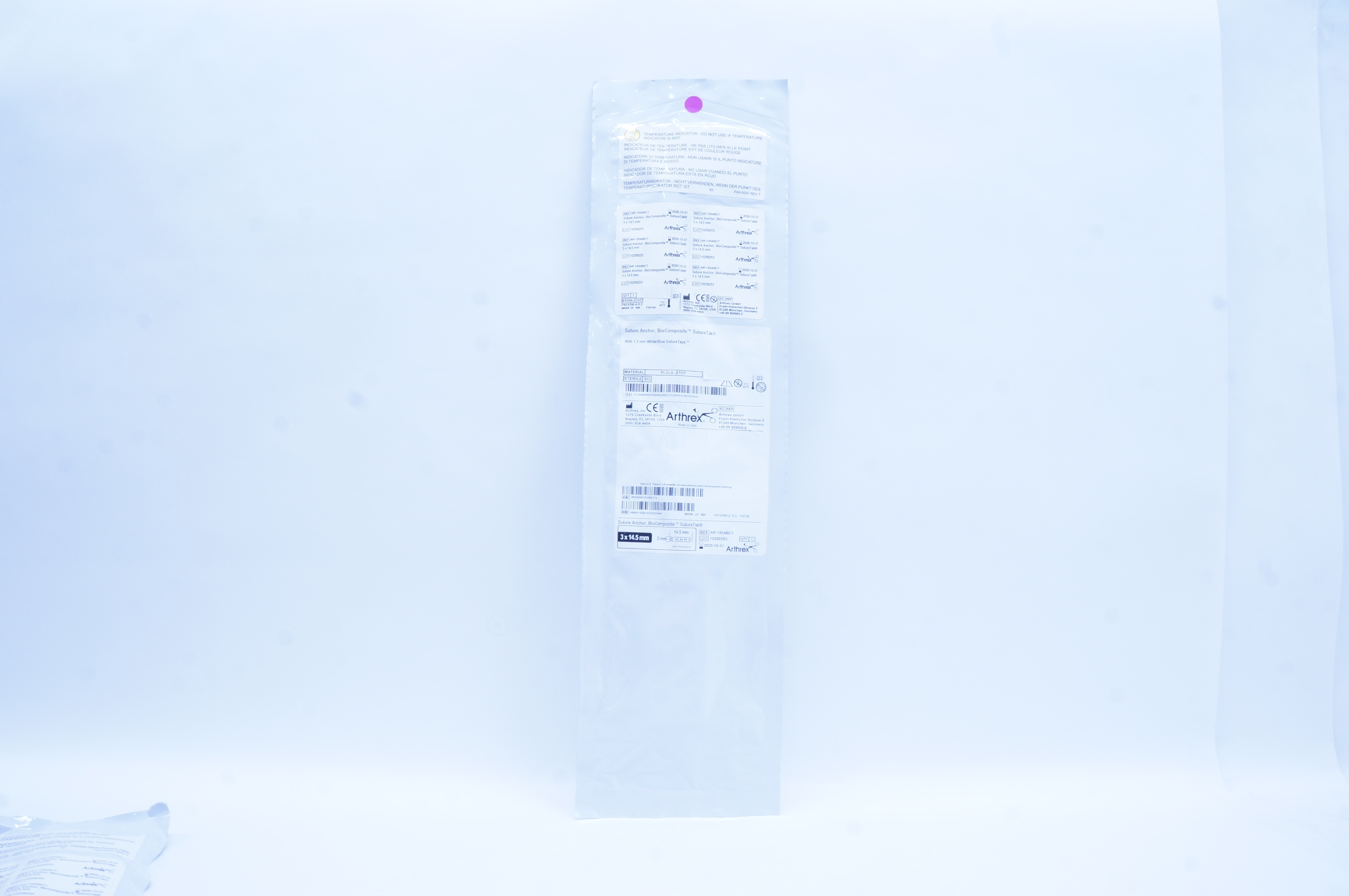 Arthrex AR-1934BCT BioComposite SutureTak Stre Anchor 3mm x 14.5mm  (x)