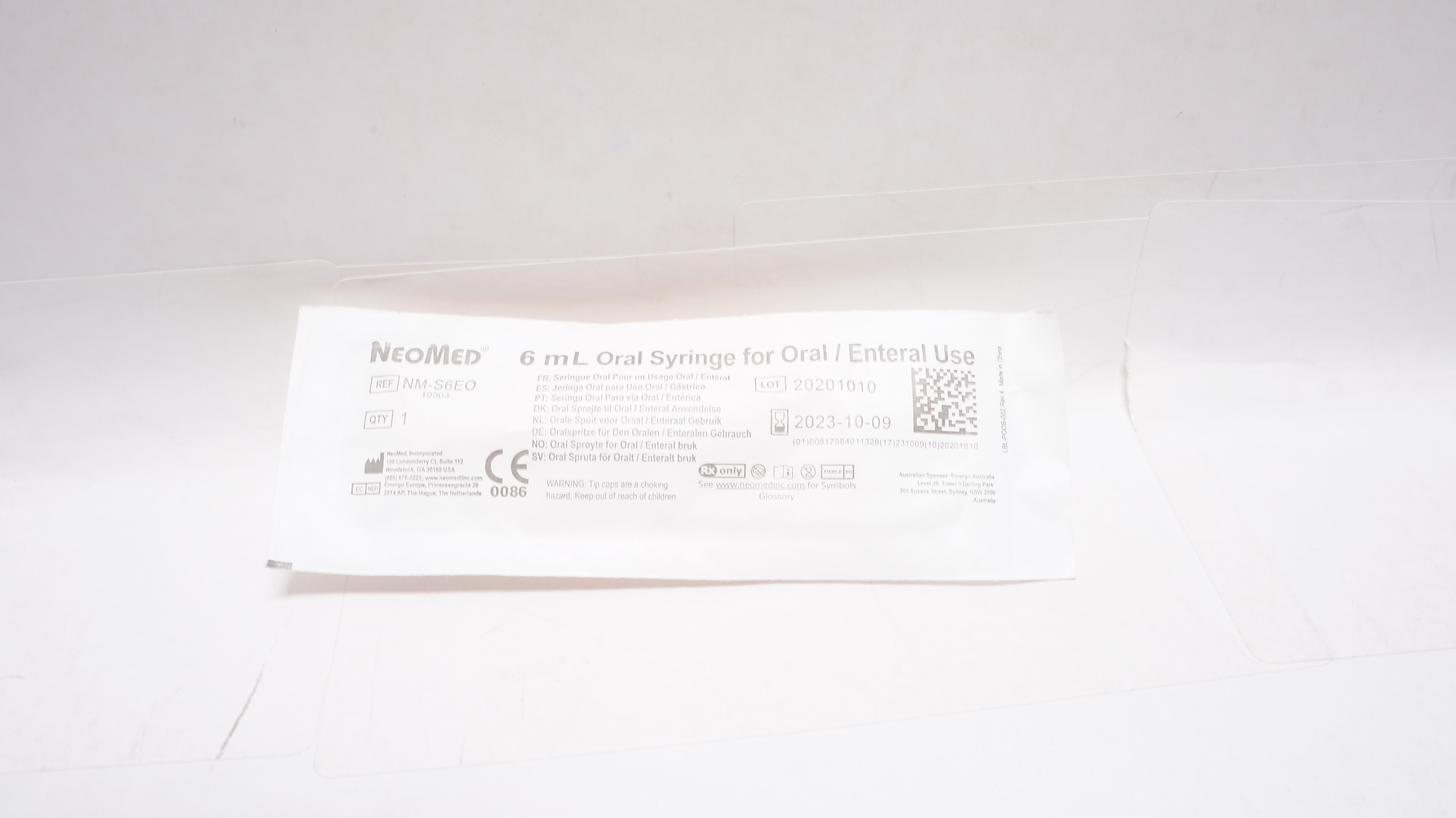 NeoMed NM-S6EO Oral Syringe for Oral/Enteral Use 6mL (x)
