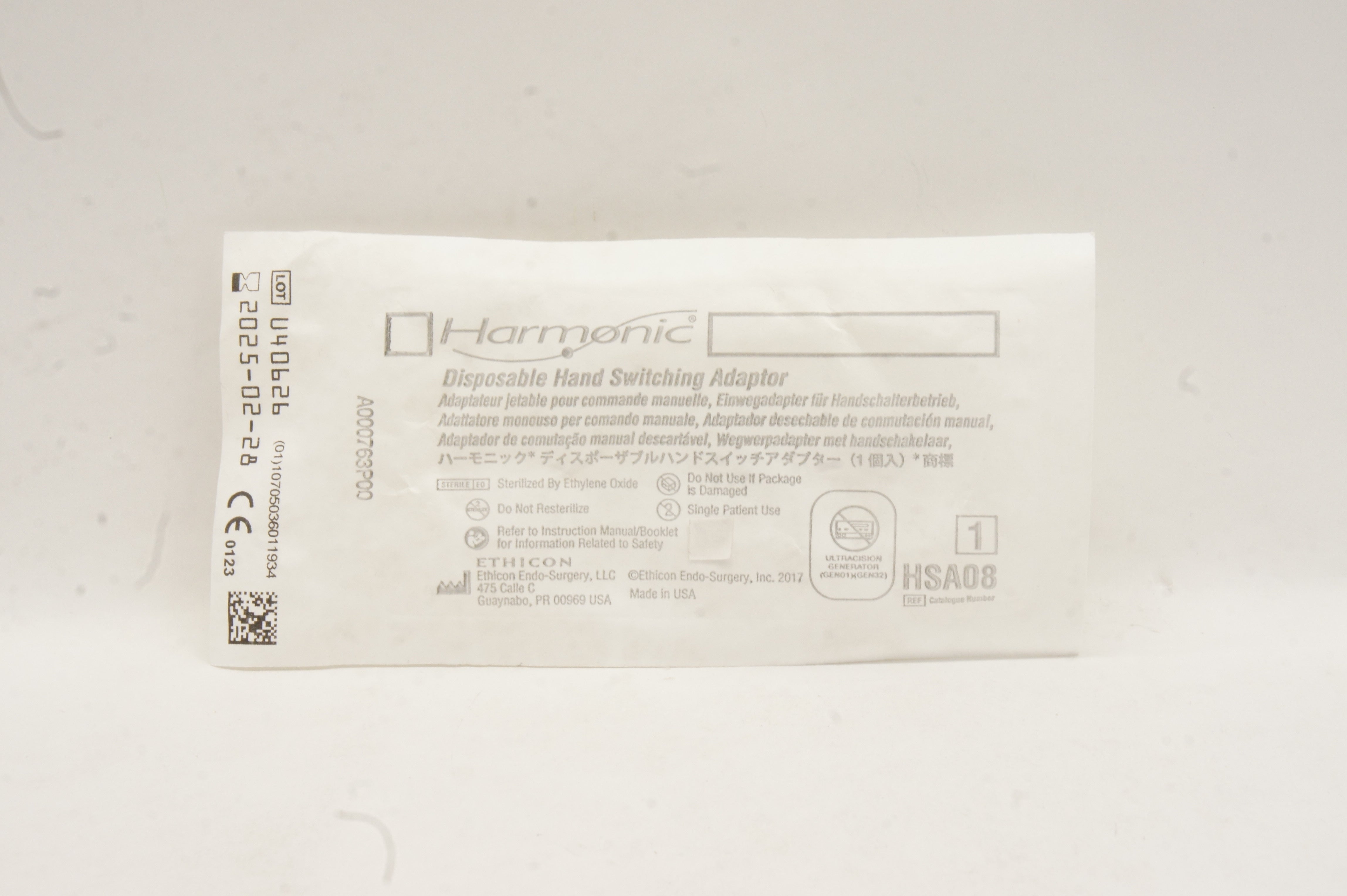 Ethicon HSA08 Harmonic Disposable Hand Switching Adaptor