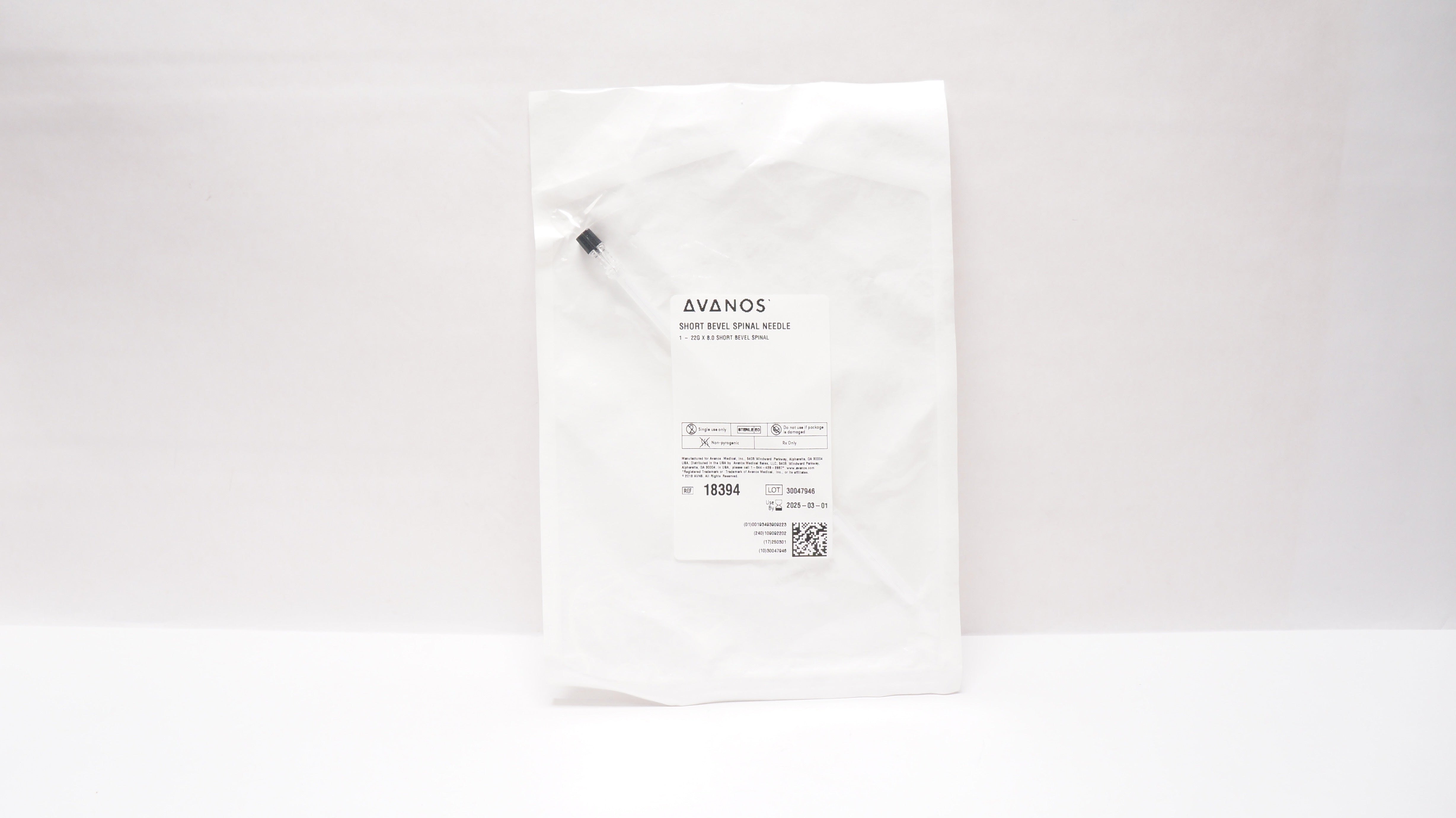 Avanos 18394 Short Bevel Spinal Needle