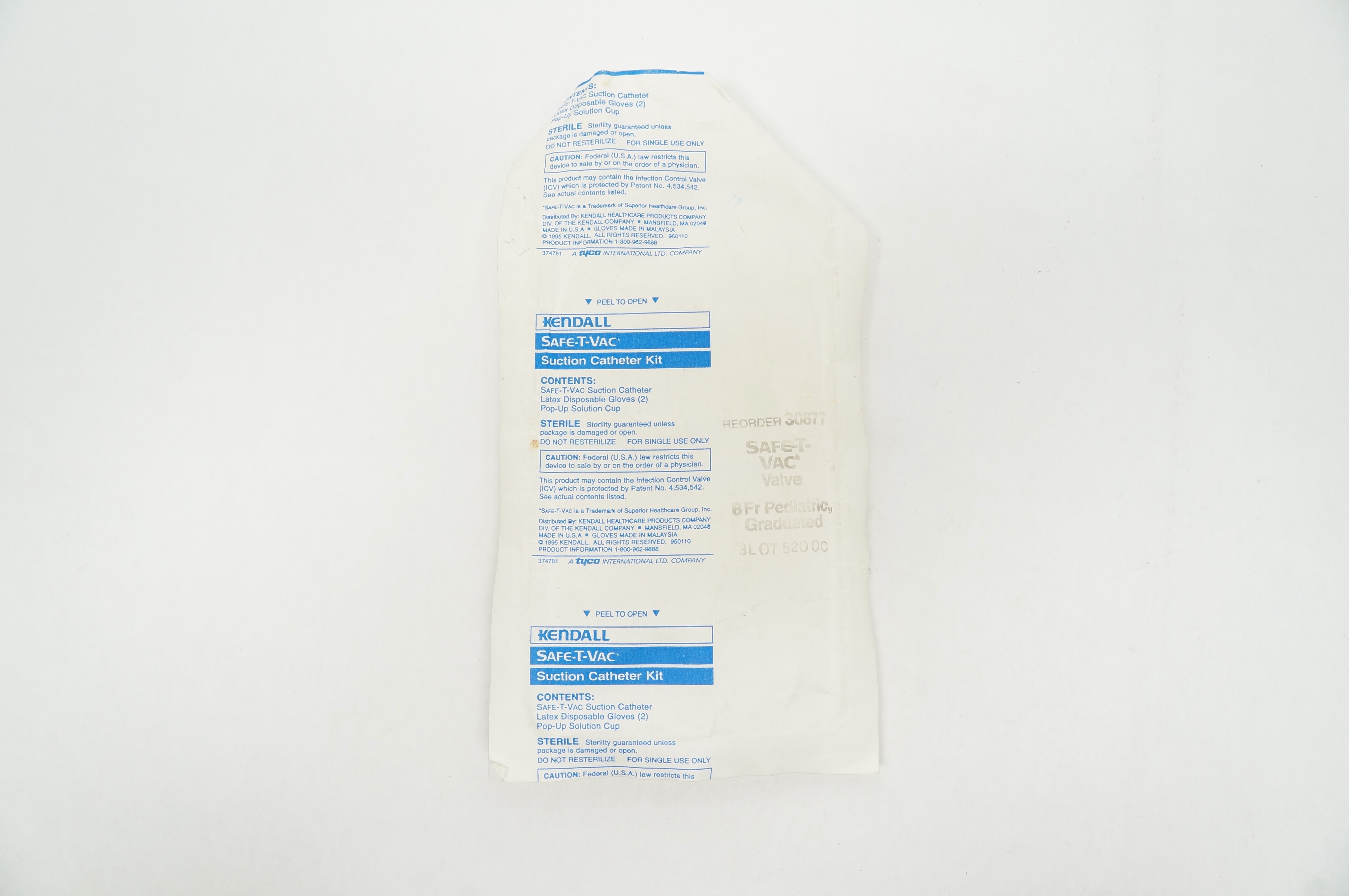 Tyco Healthcare 30877 Kendall Safe-T-Vac 8Fr Suction Cath. Kit