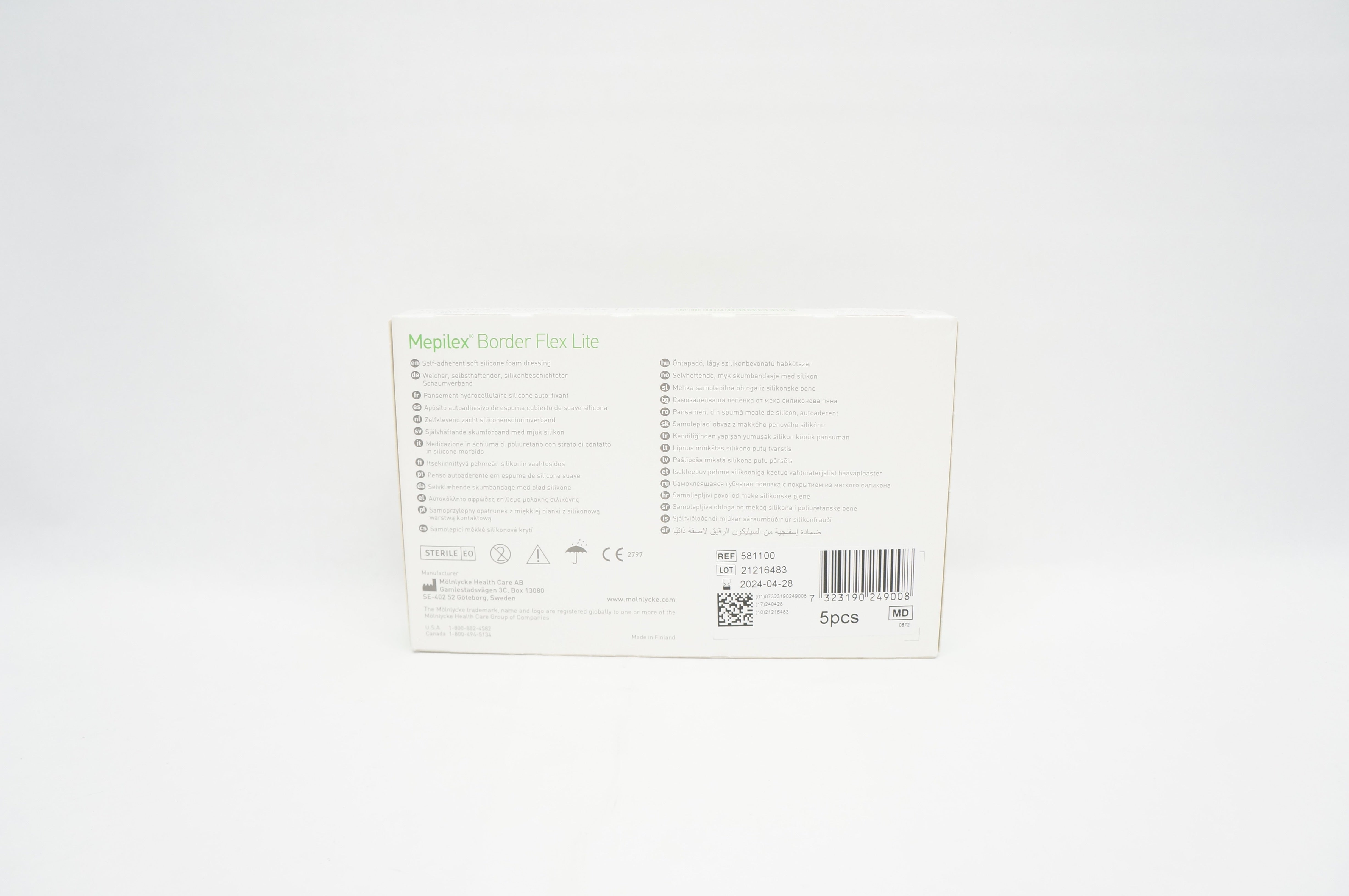 Molnlycke 581100 Mepilex Border Flex Lite Soft - Box of 5