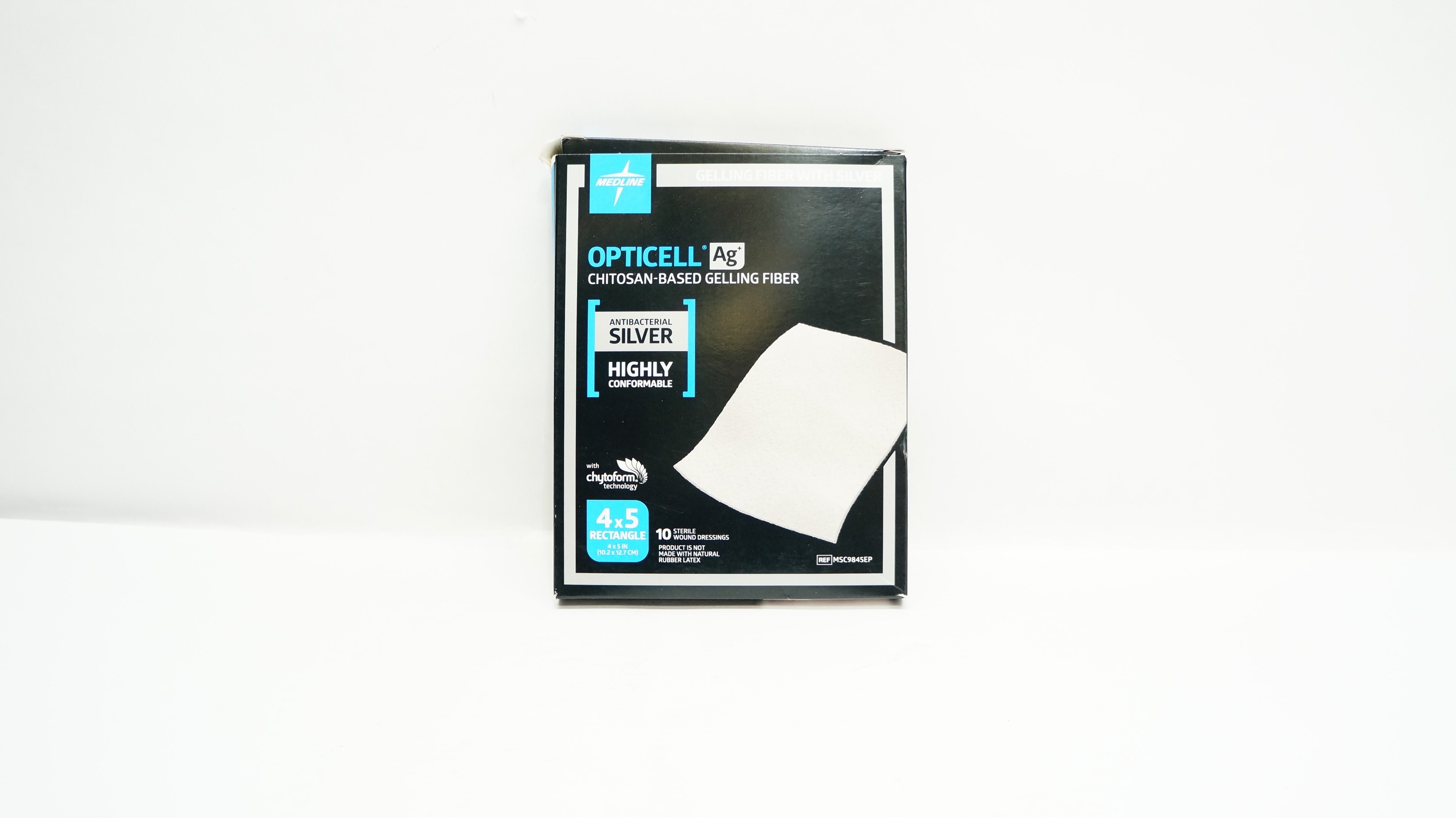 Medline MSC9845EP OPTICELL Chitosan-Based Gelling Fiber 4 x 5inch - Pack of 10