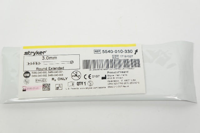Stryker 5540-010-330 Extended Round Fluted Bur 3.0mm (x)
