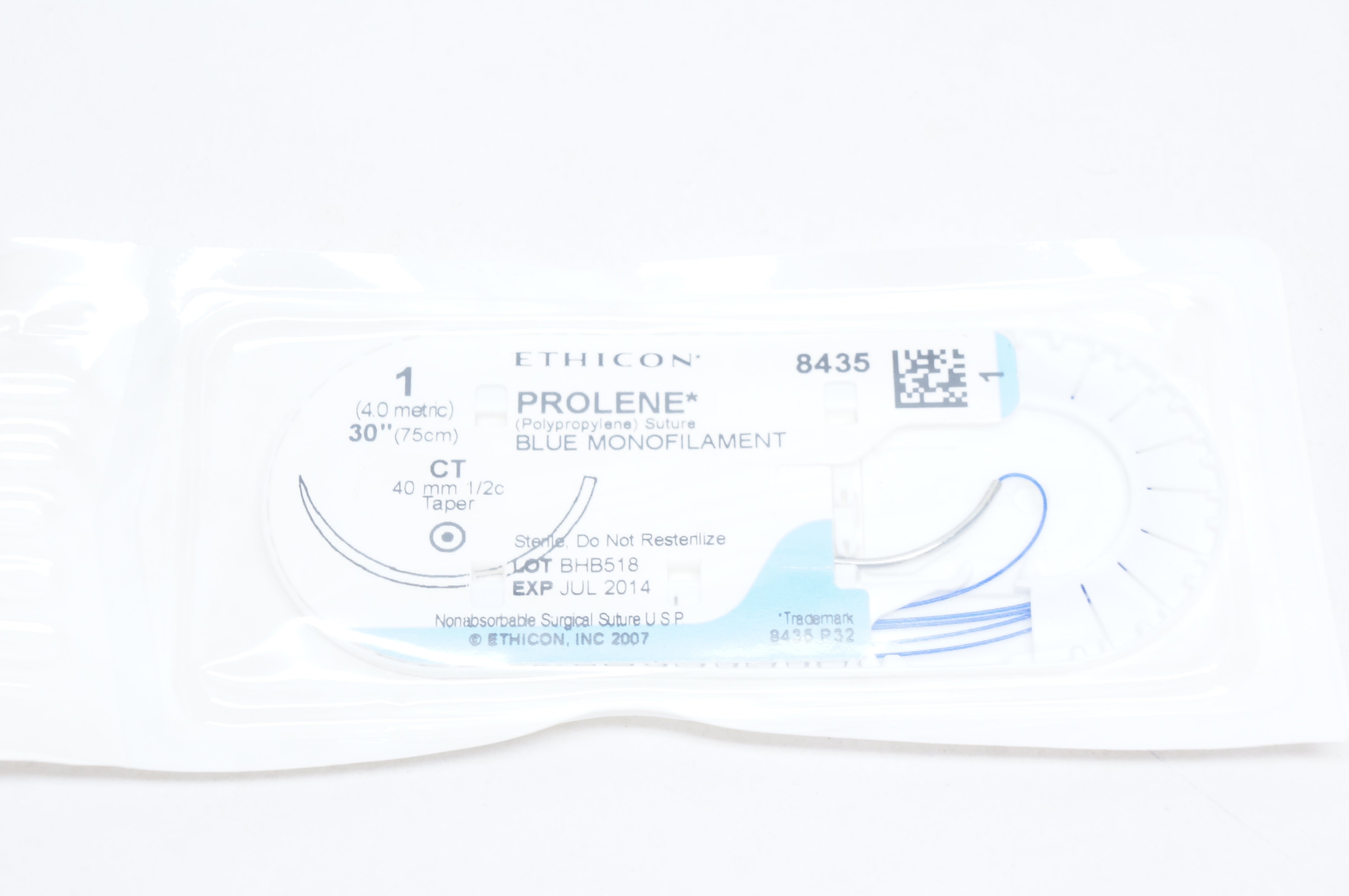 Ethicon 8435 1 PROLENE, CT, 40mm 1/2c Taper, 30inch (x)