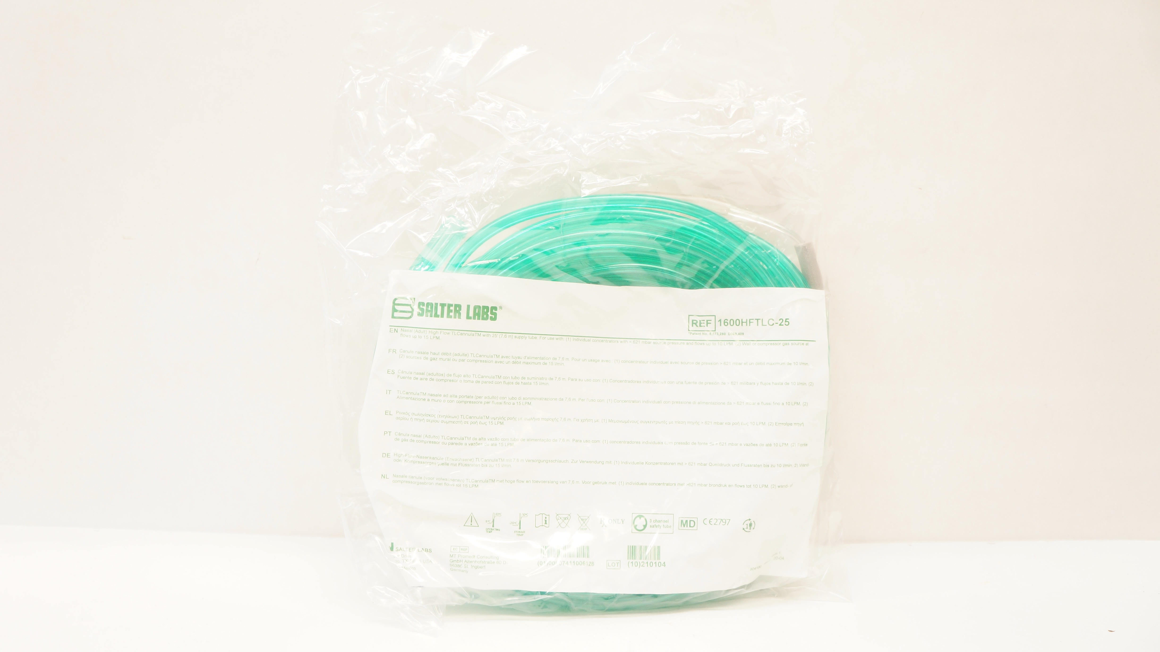 Salter Labs 1600HFTLC-25 Nasal High Flow TL Cannula w/ 25' Supply Tube