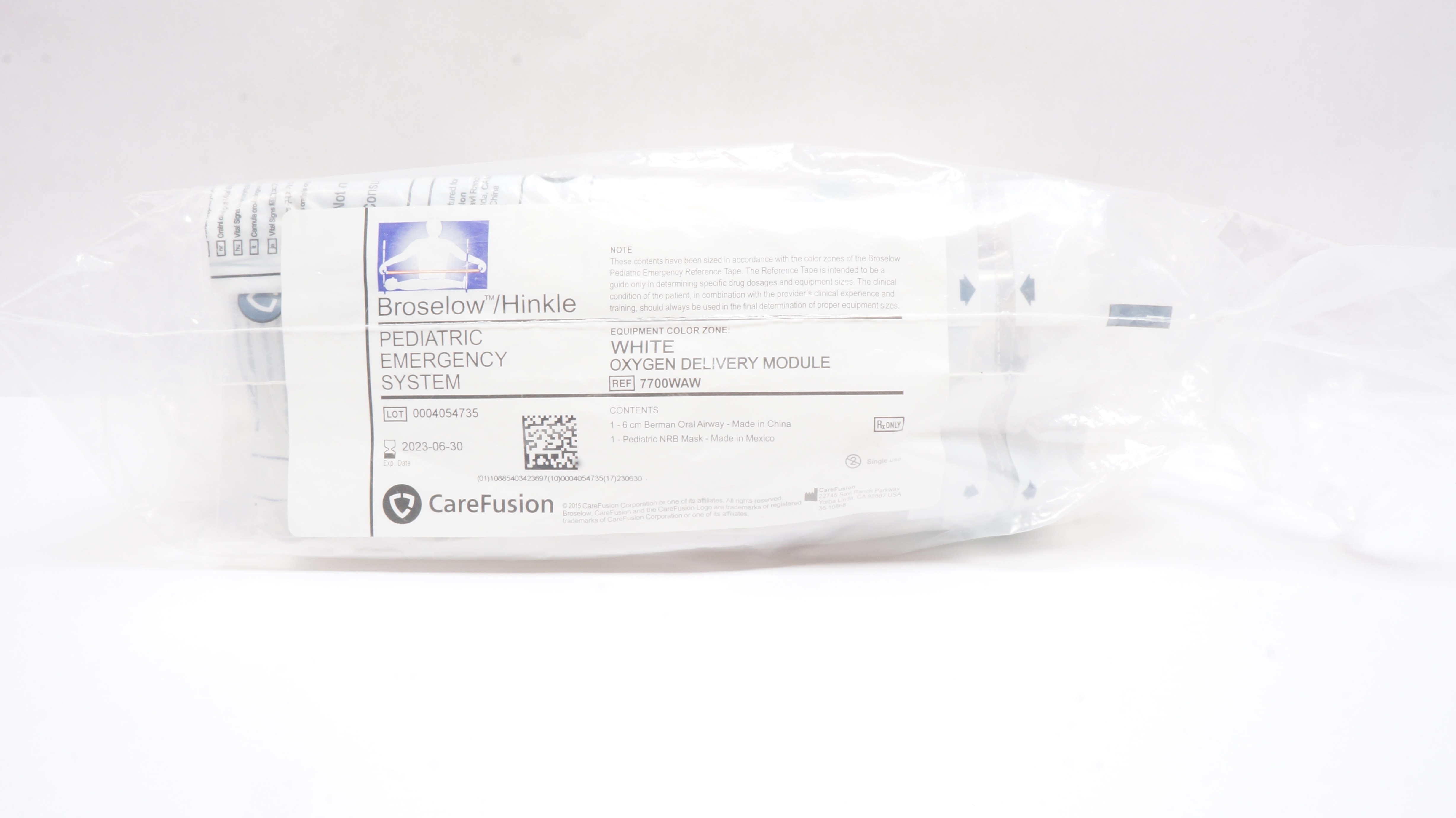 CareFusion 7700WAW Broselow/Hinkle Pediatric Emergency System White (x)