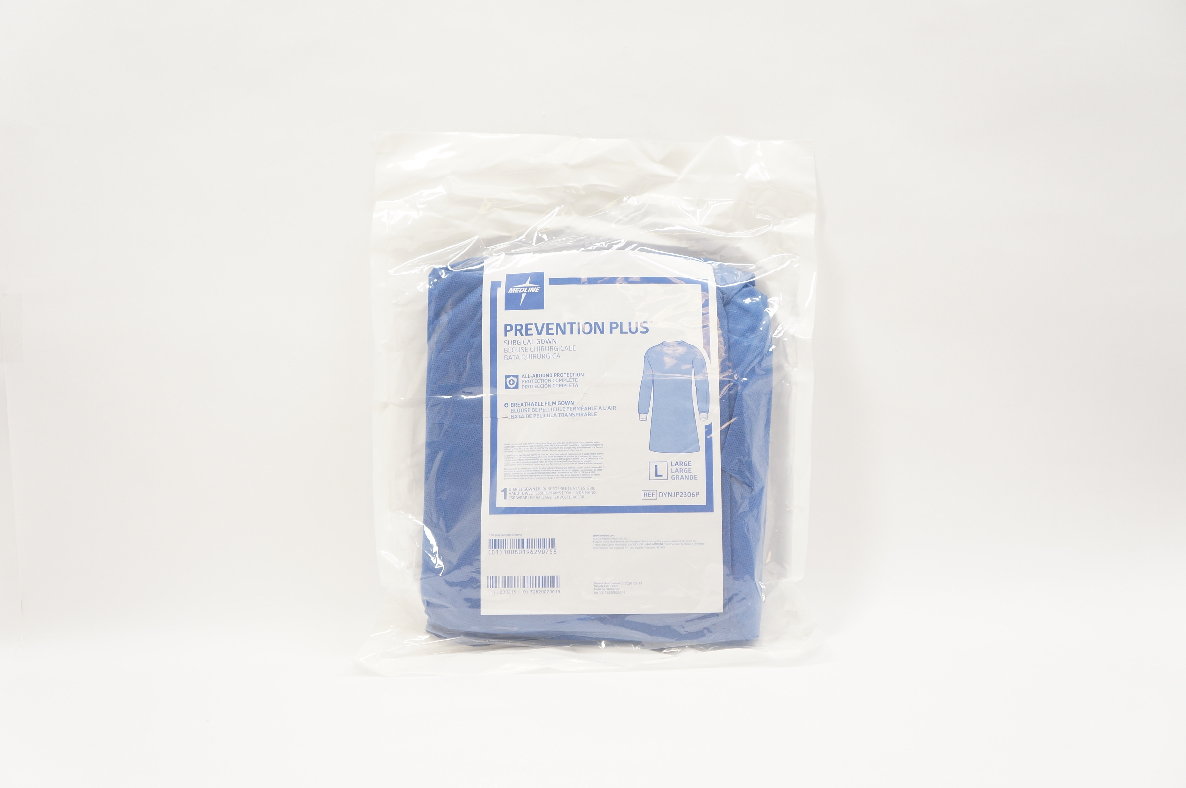 Medline DYNJP2306P Prevention Plus Surgical Gown Large