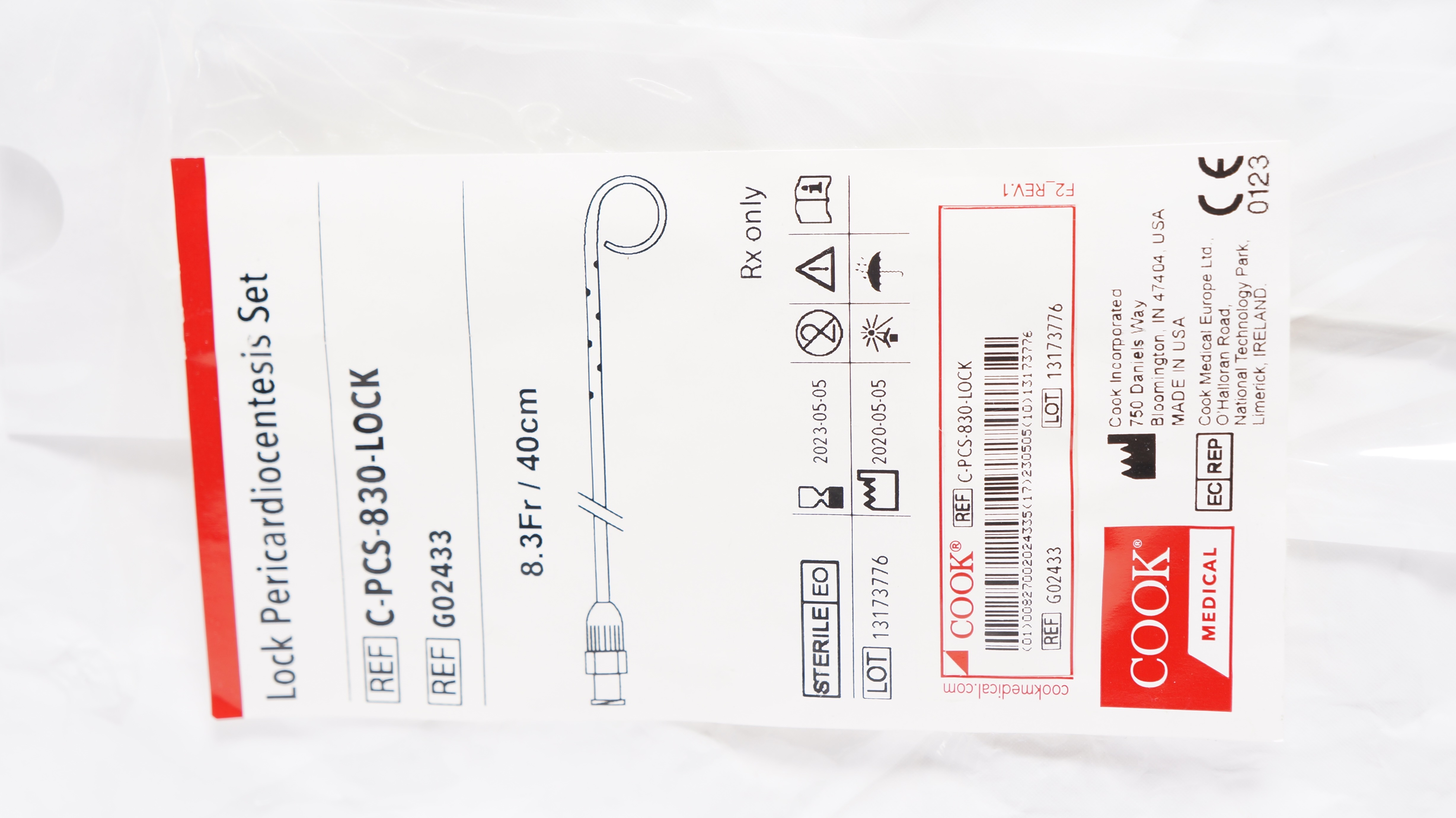 Cook Medical G02433 Lock Pericardiocentesis Set 8.3Fr /40cm (x)